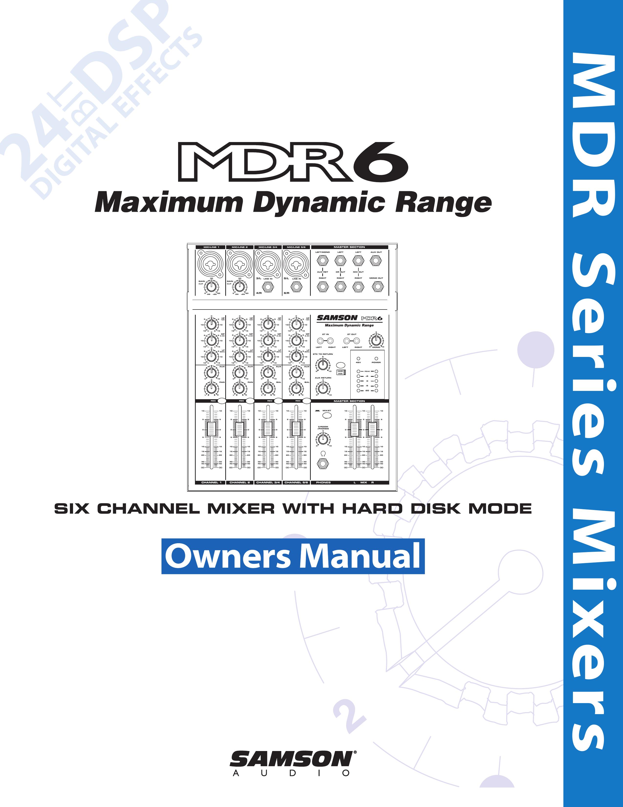 Samson MDR6 Music Mixer User Manual