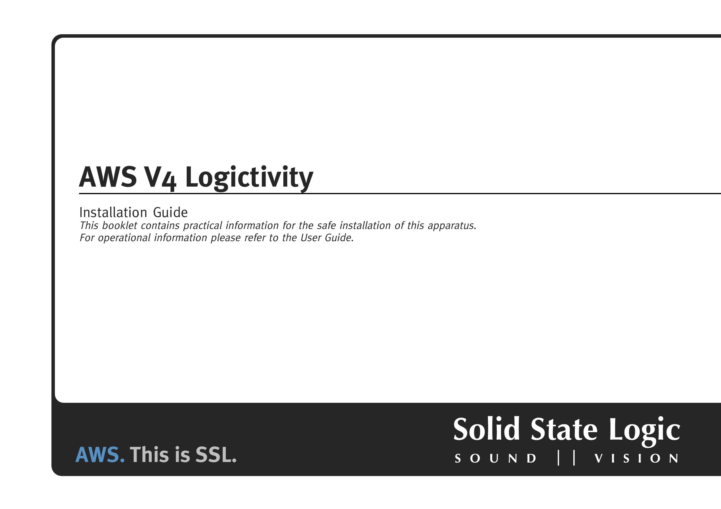 Solid State Logic AWS V4 Music Mixer User Manual