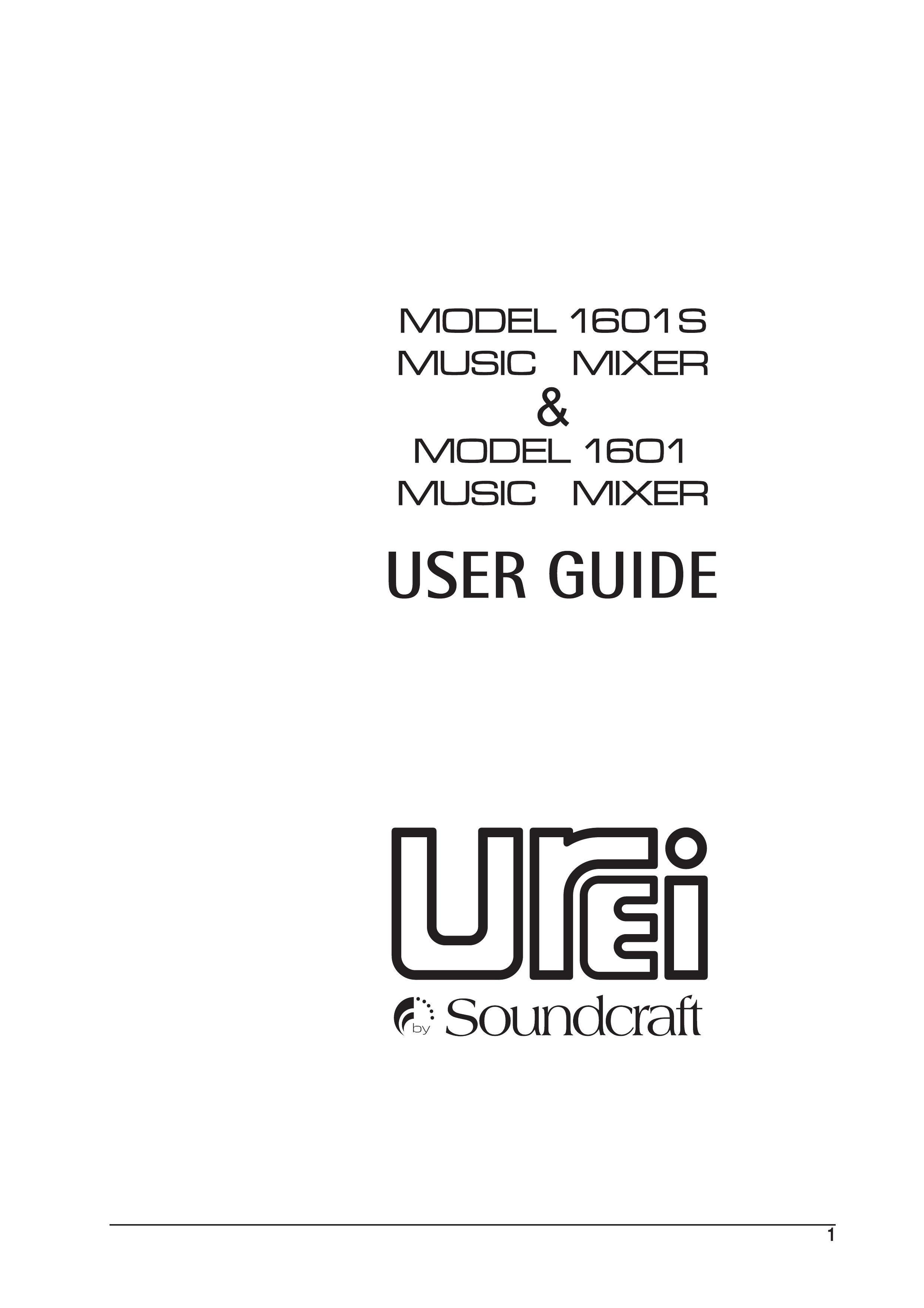 SoundCraft 1601 Music Mixer User Manual