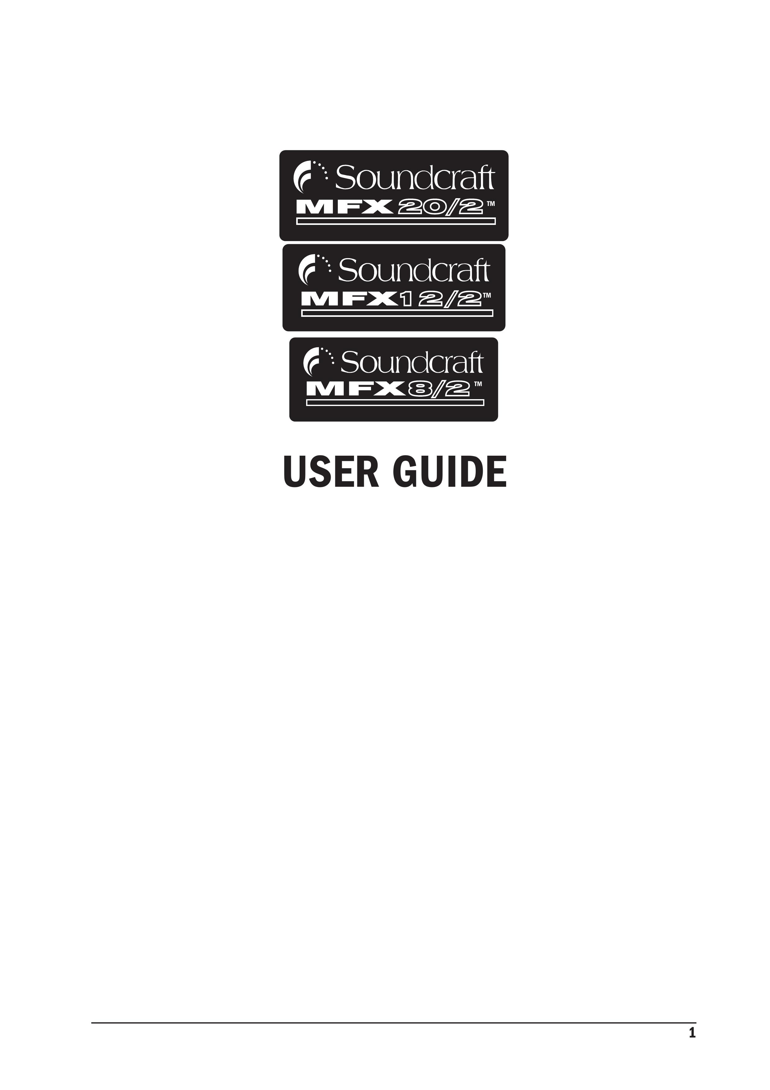 SoundCraft MFX Music Mixer User Manual