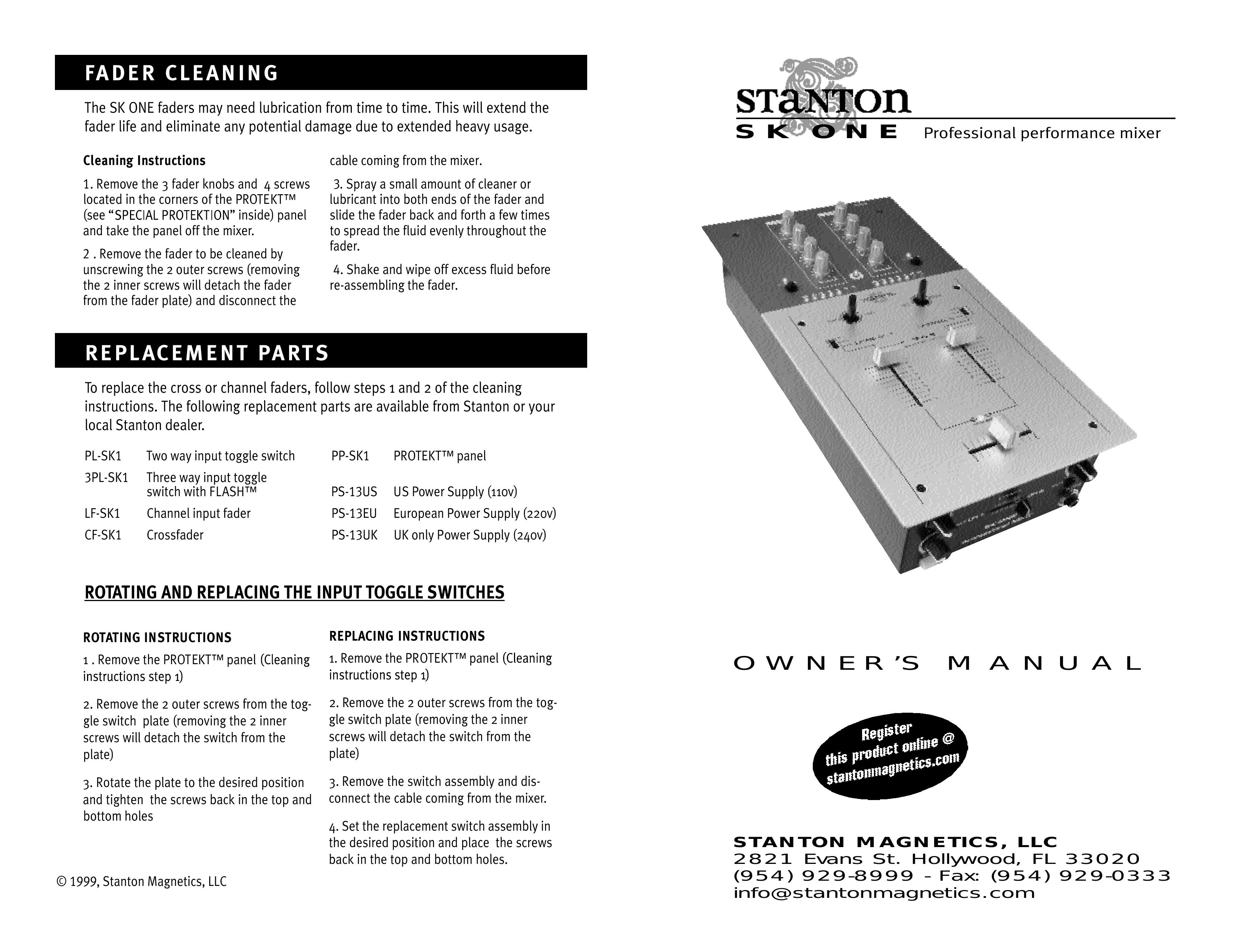 Stanton SK ONE Music Mixer User Manual