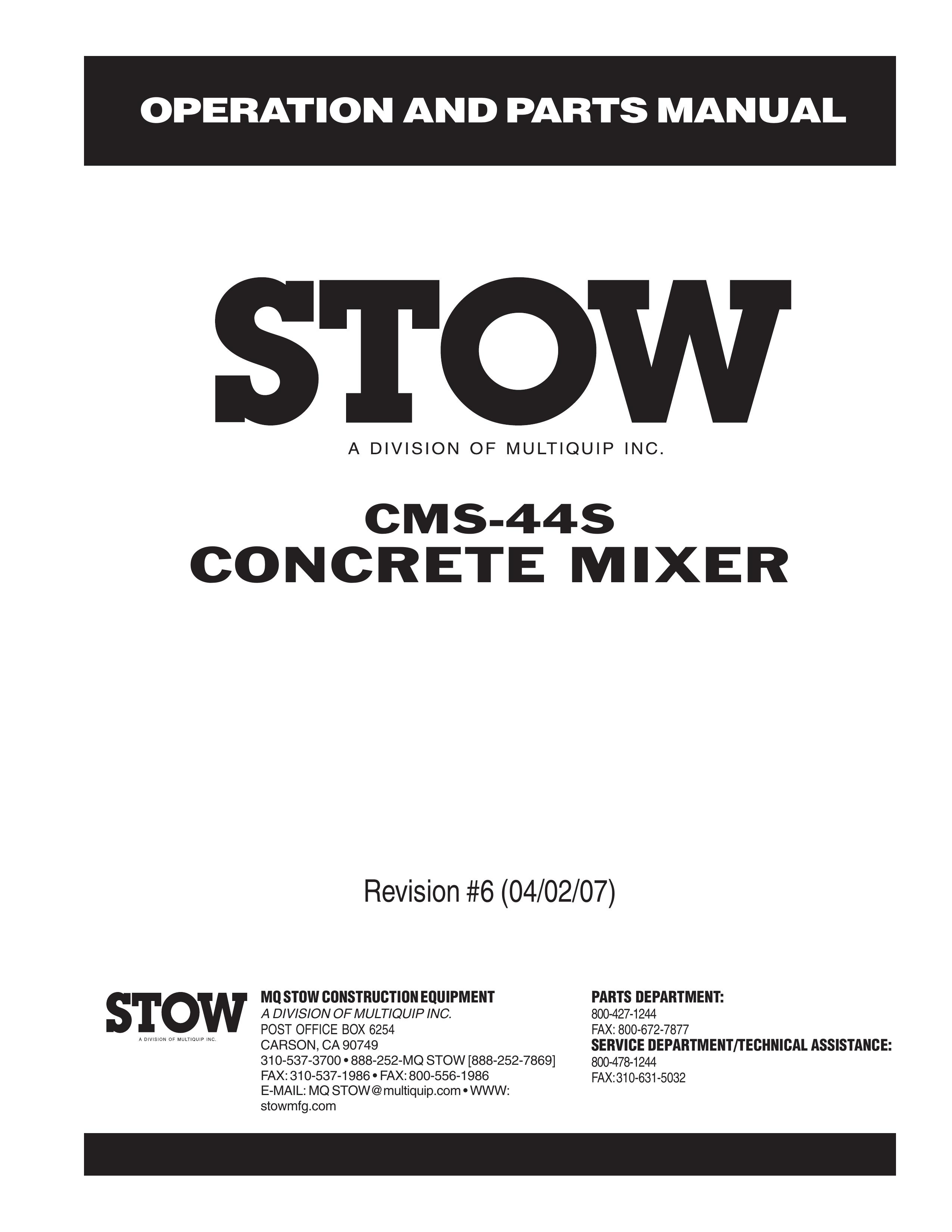 Stow CMS-44S Music Mixer User Manual