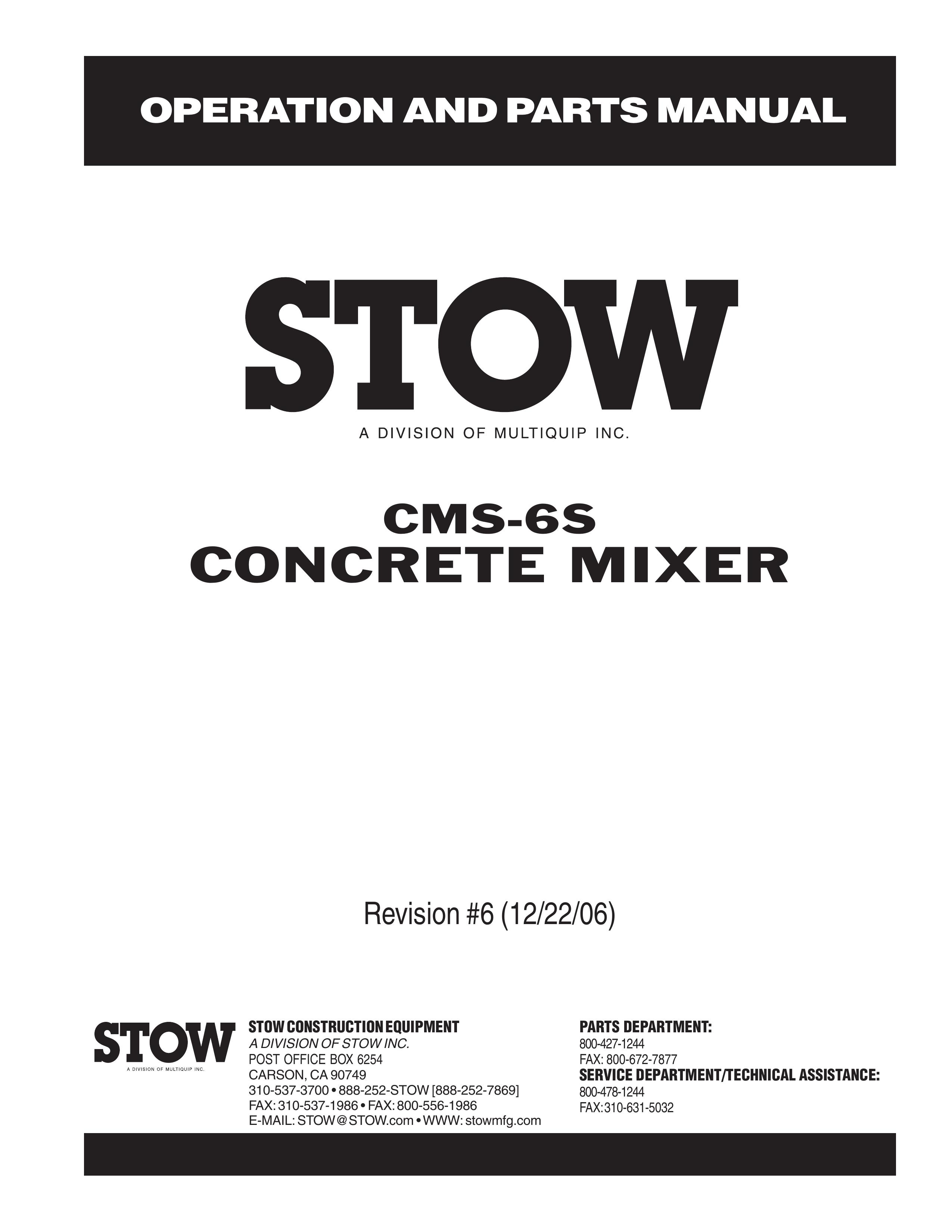 Stow CMS-6S Music Mixer User Manual