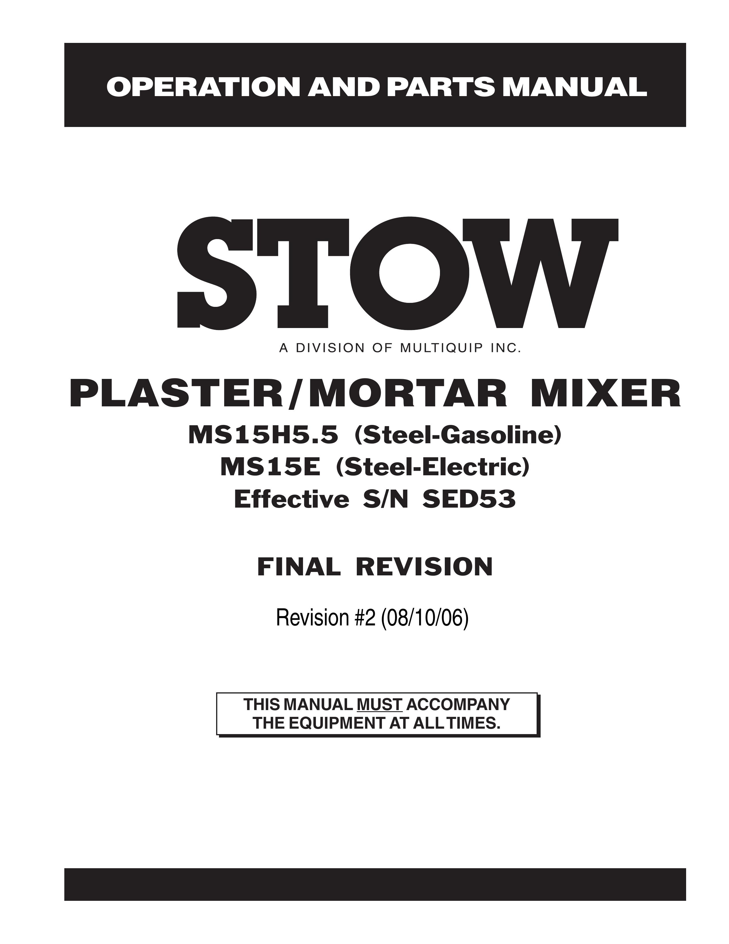 Stow MS15H5.5 Music Mixer User Manual