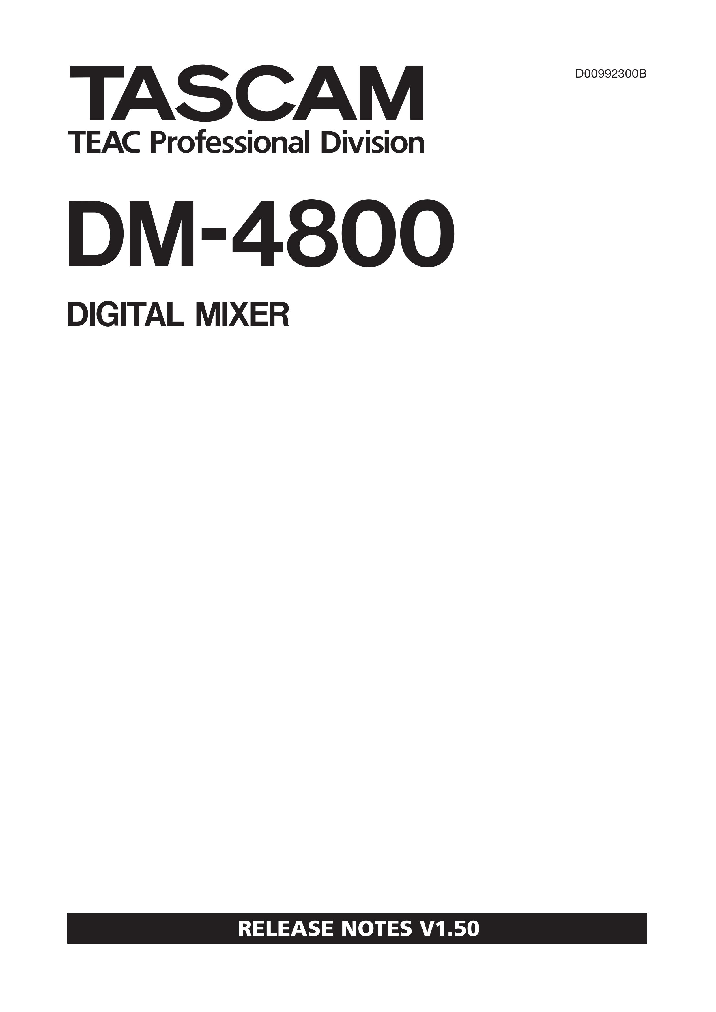 Tascam DM-4800 Music Mixer User Manual