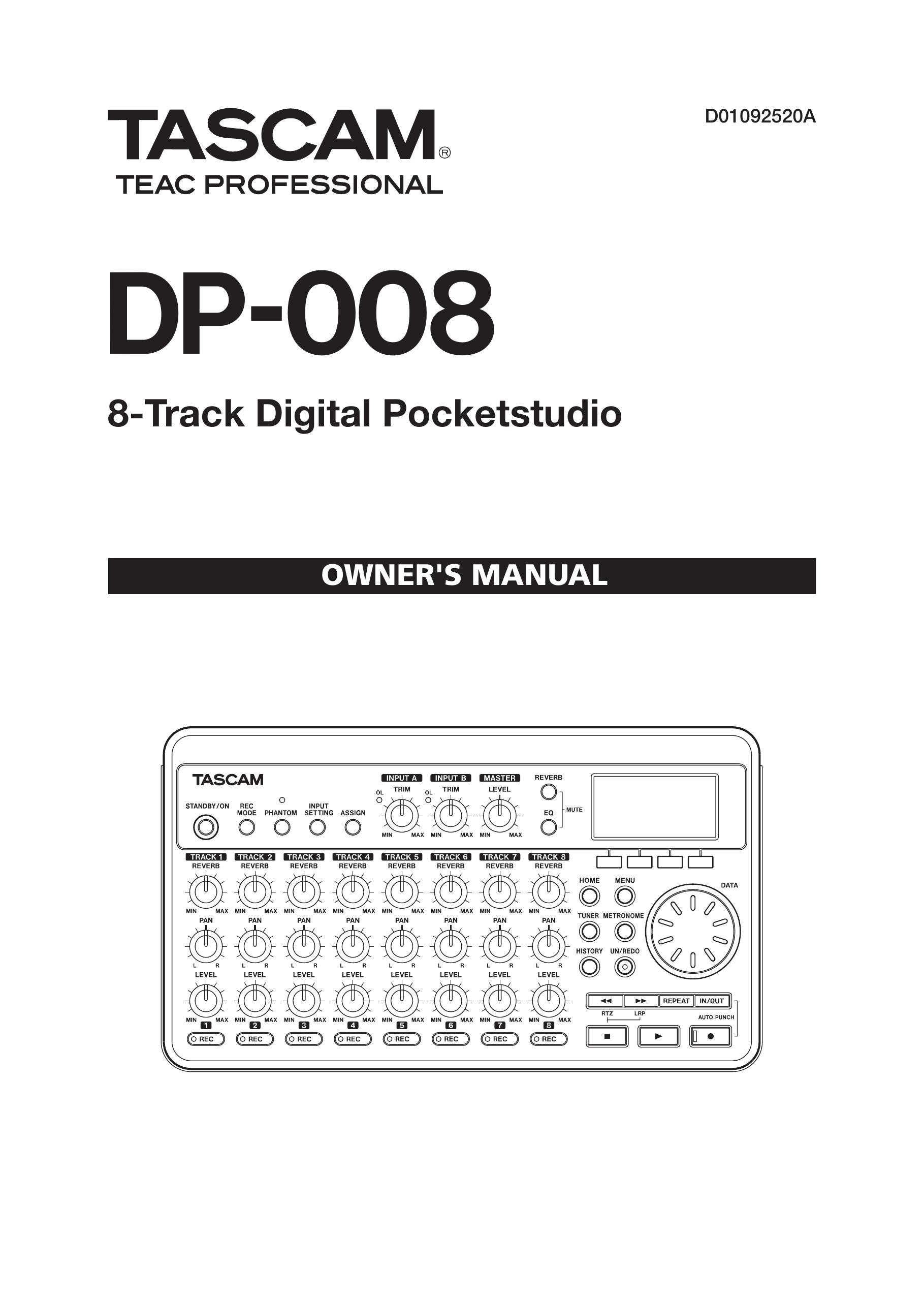 Tascam DP-008 Music Mixer User Manual