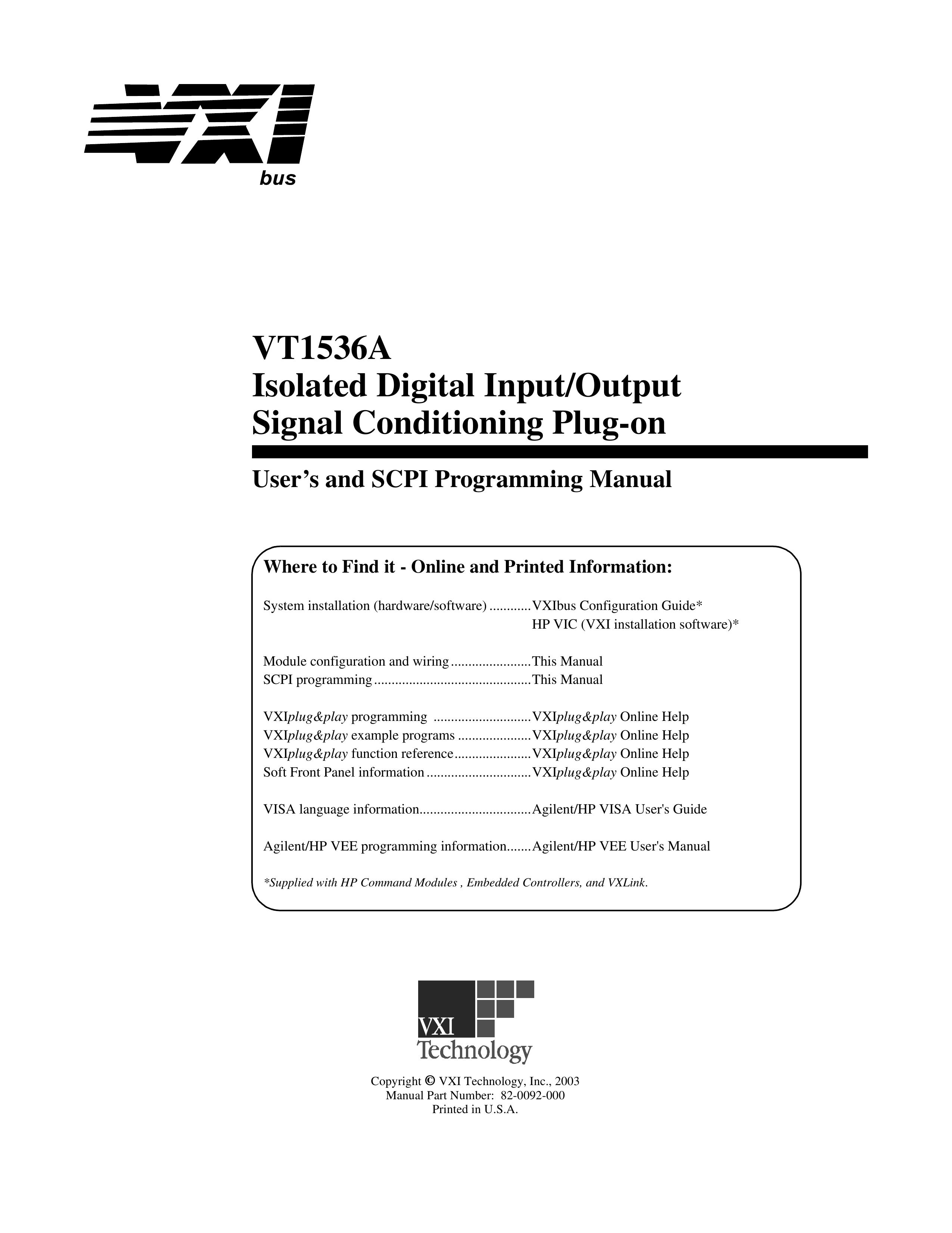 VXI VT1536A Music Mixer User Manual