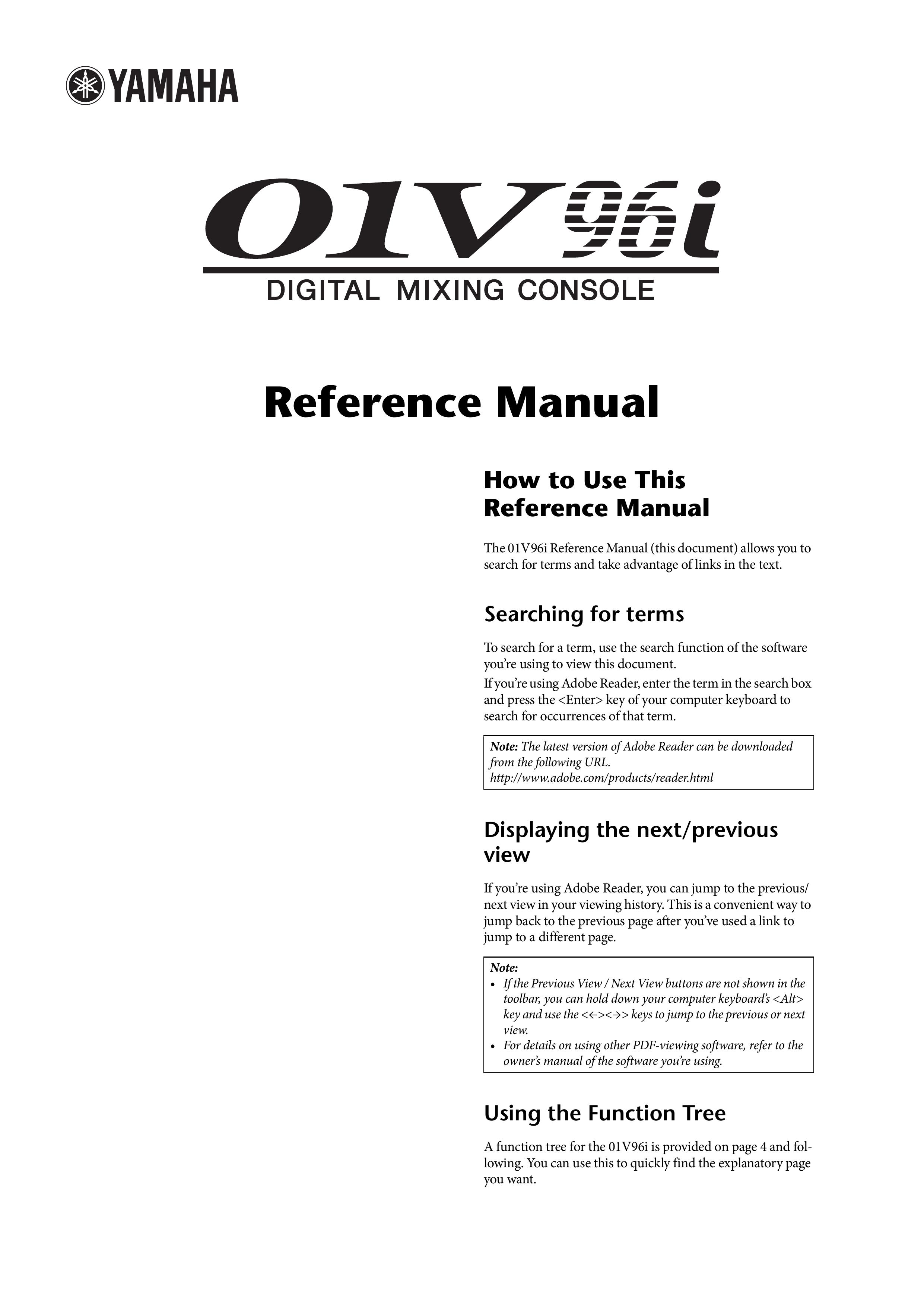 Yamaha 01V96i Music Mixer User Manual
