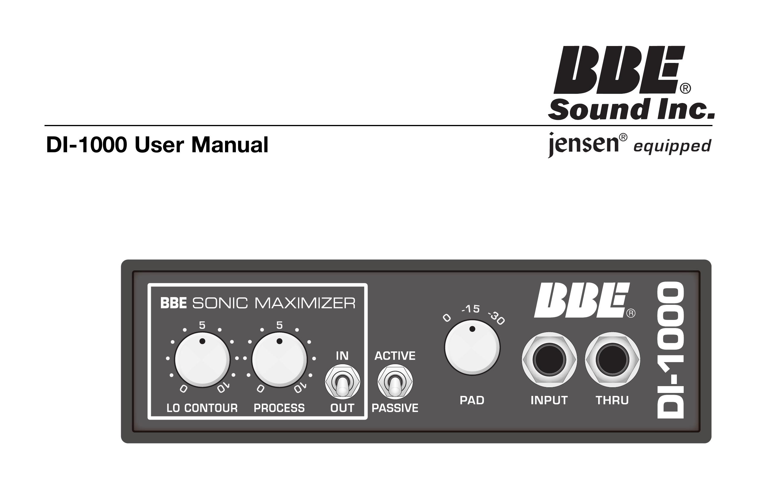 BBE DI-1000 Music Pedal User Manual