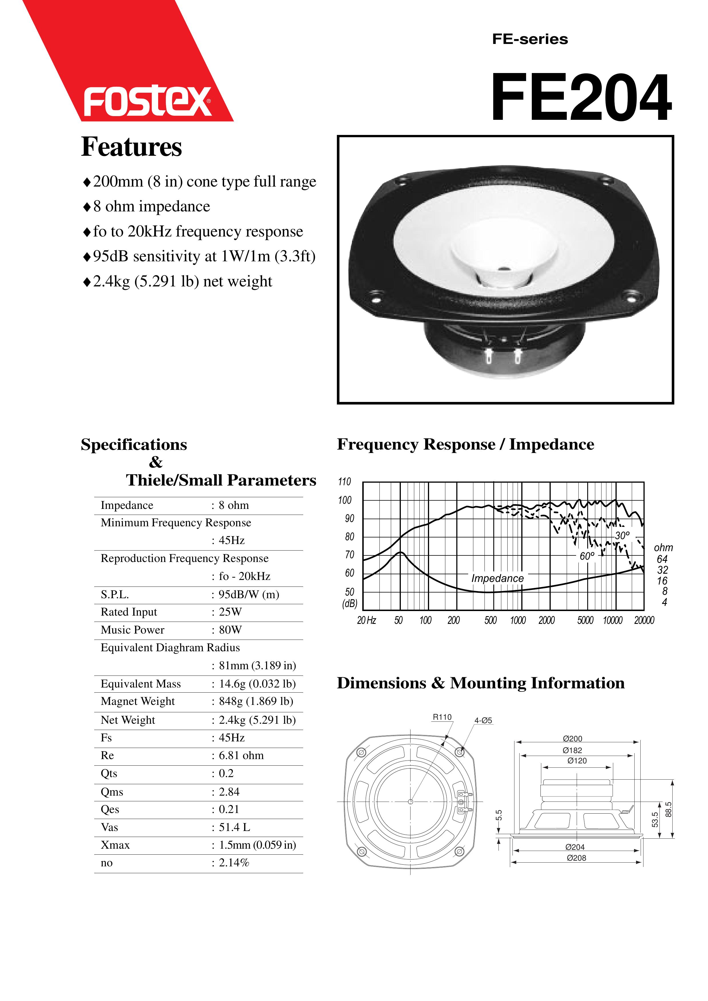 Fostex FE-204 Music Pedal User Manual