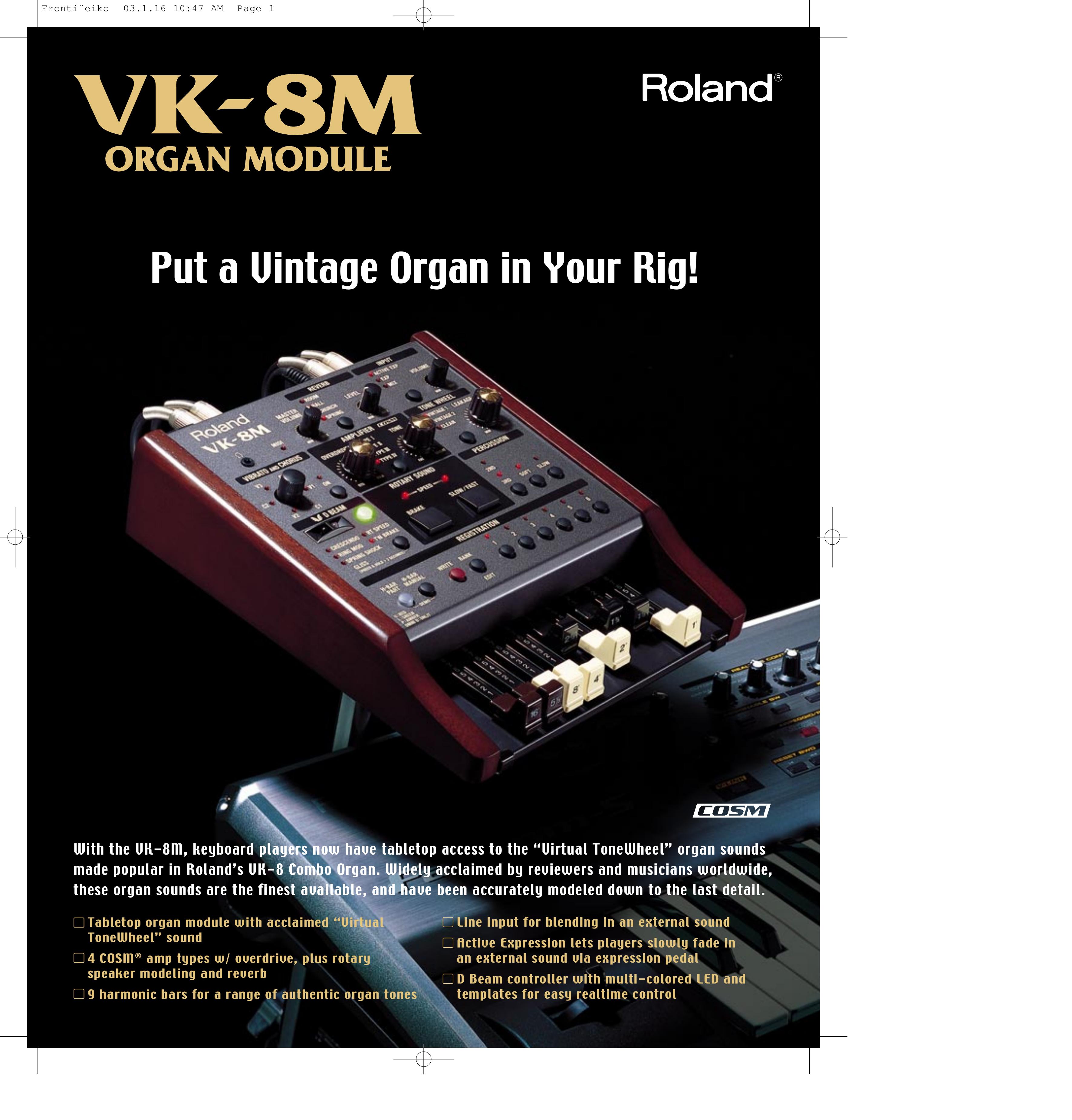 Roland VK-8M Music Pedal User Manual