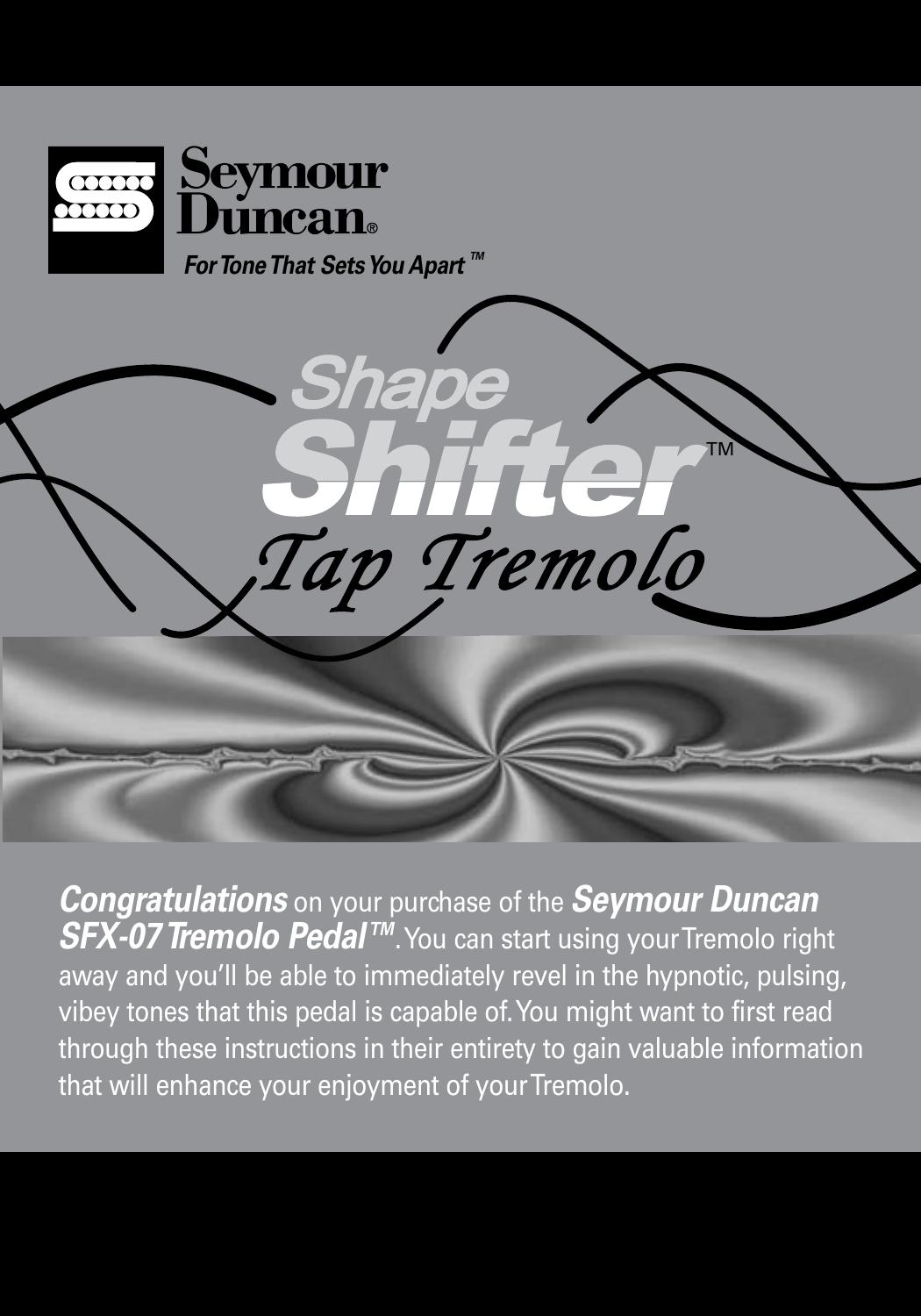 Seymour Duncan SFX-07 Music Pedal User Manual