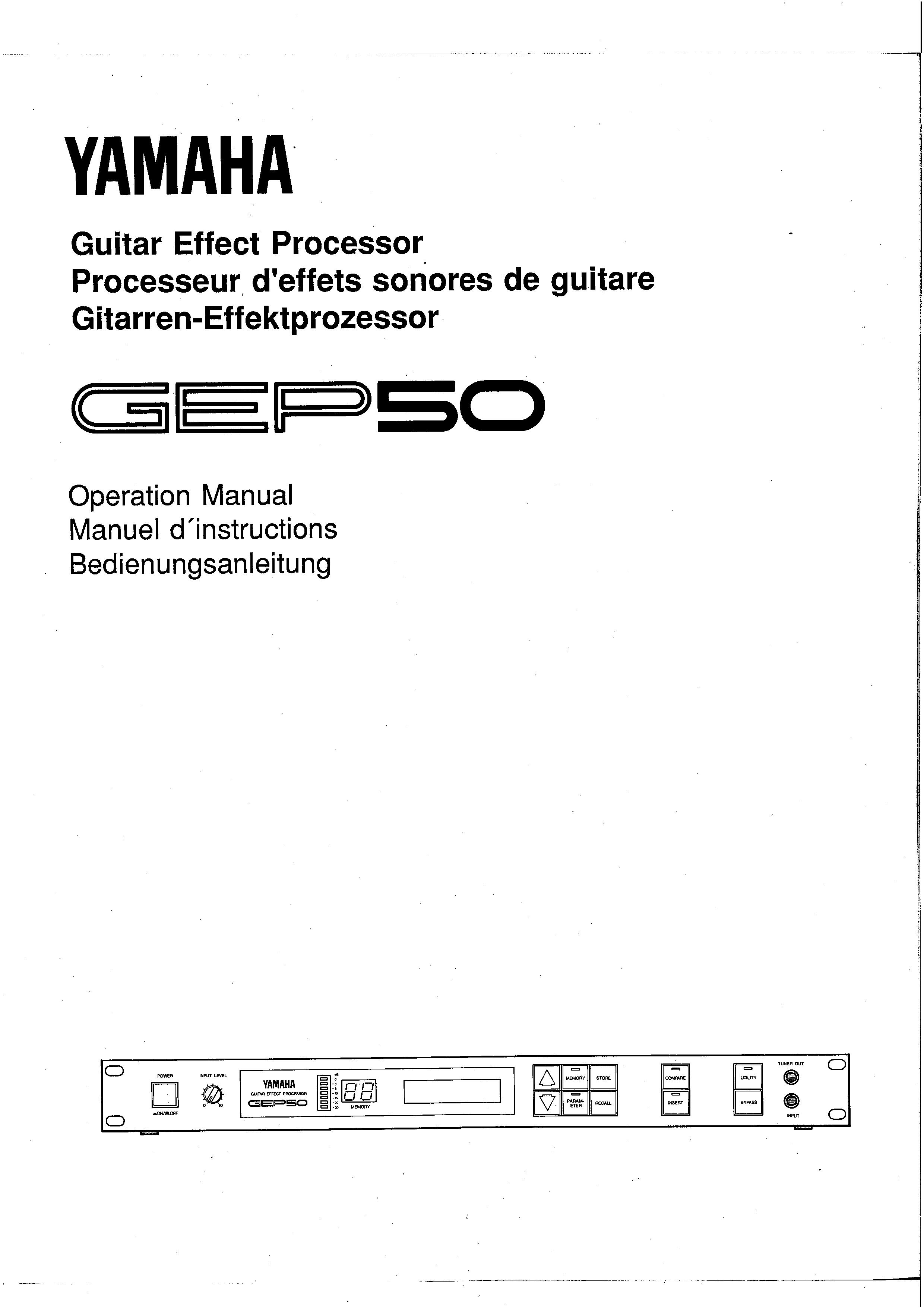 Yamaha GEP50 Music Pedal User Manual