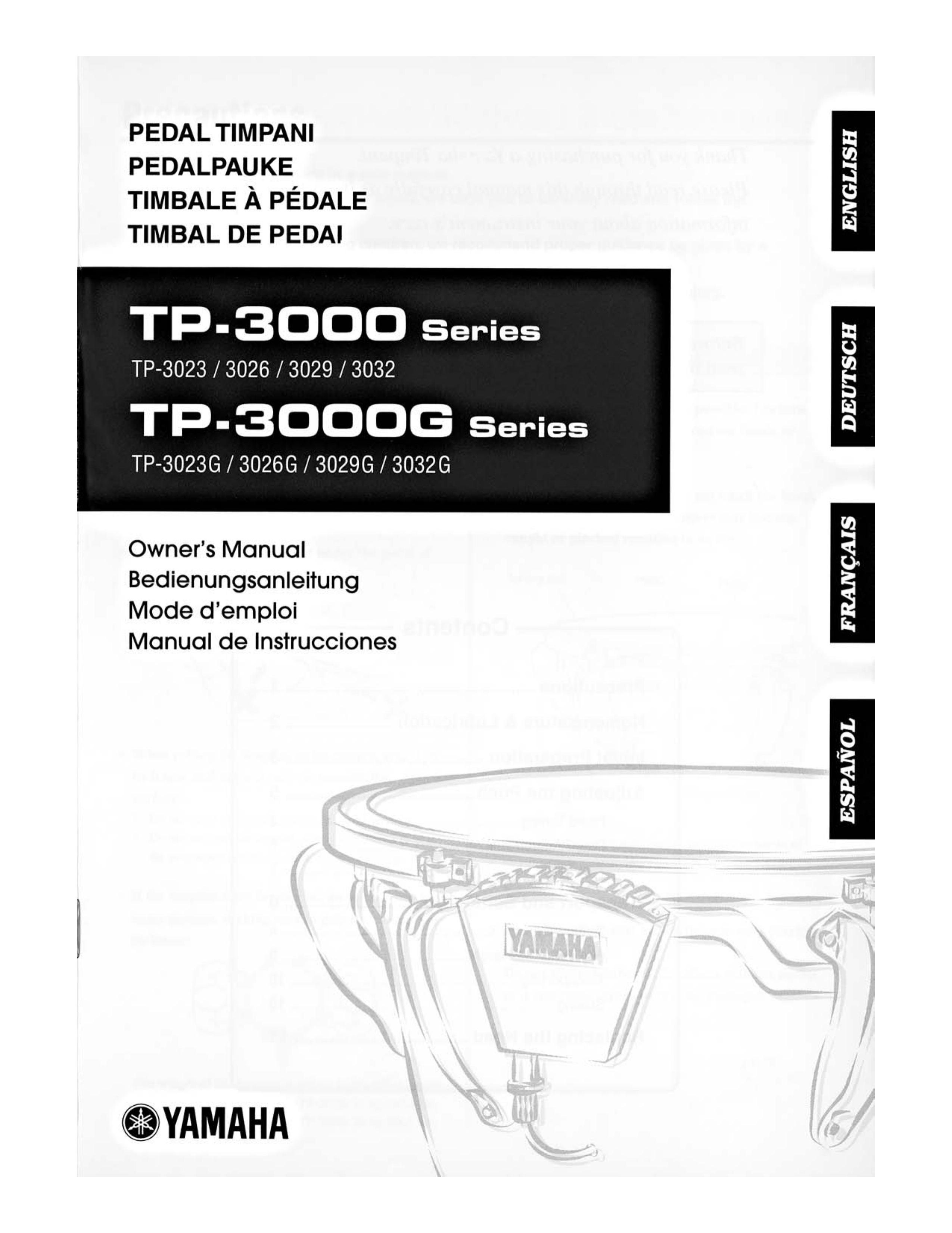 Yamaha Pedal Timpani Music Pedal User Manual