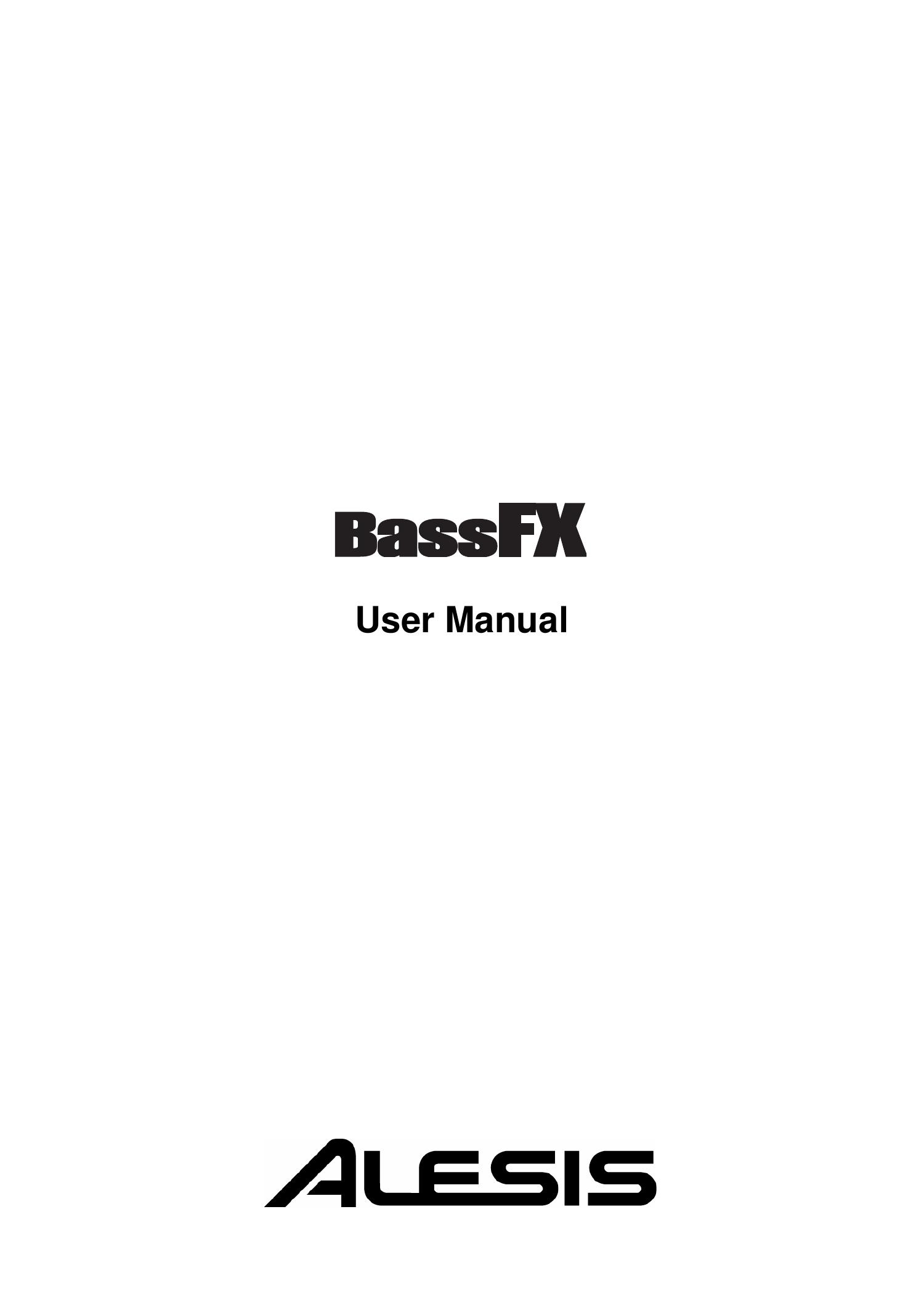 Alesis BassFX Musical Instrument User Manual