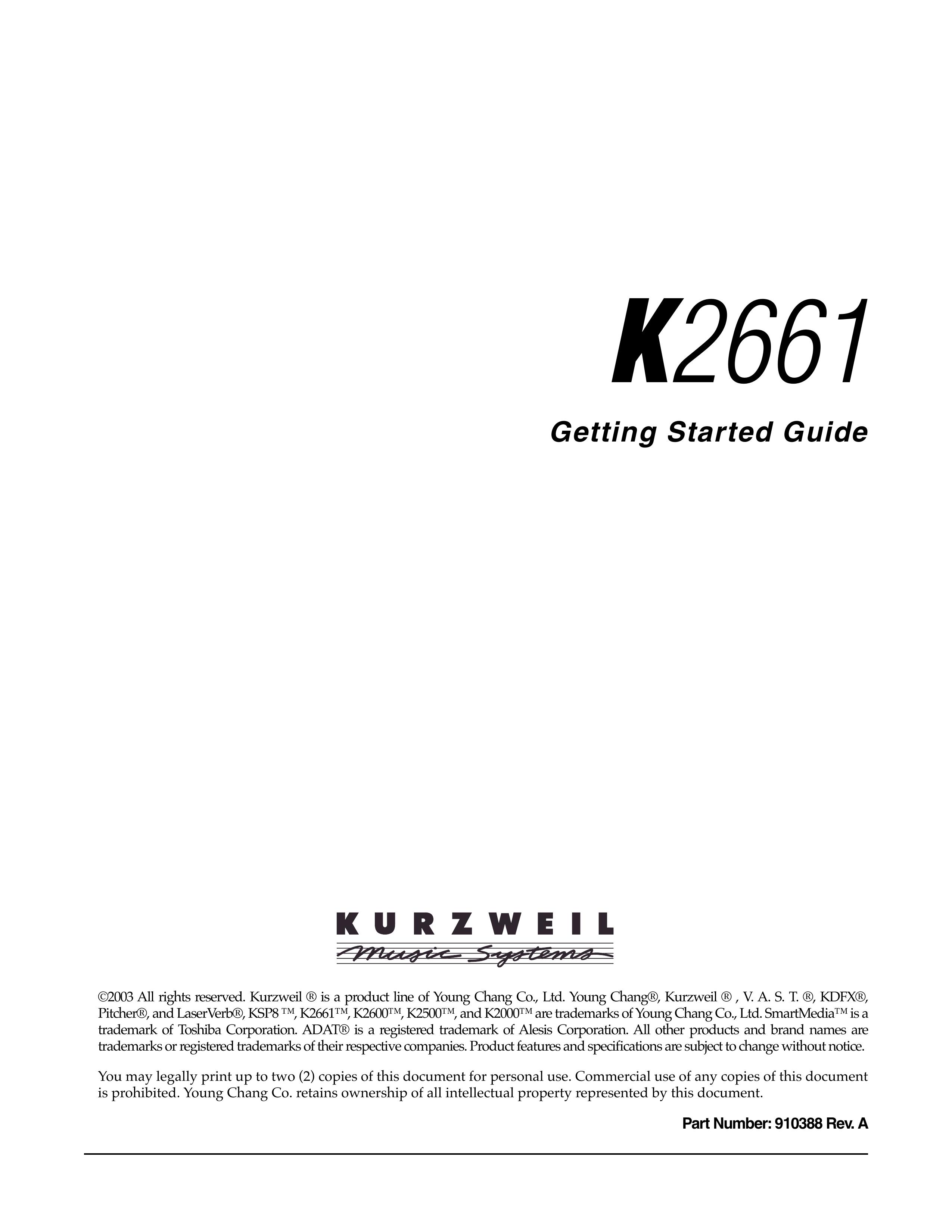 Alesis K2661 Musical Instrument User Manual