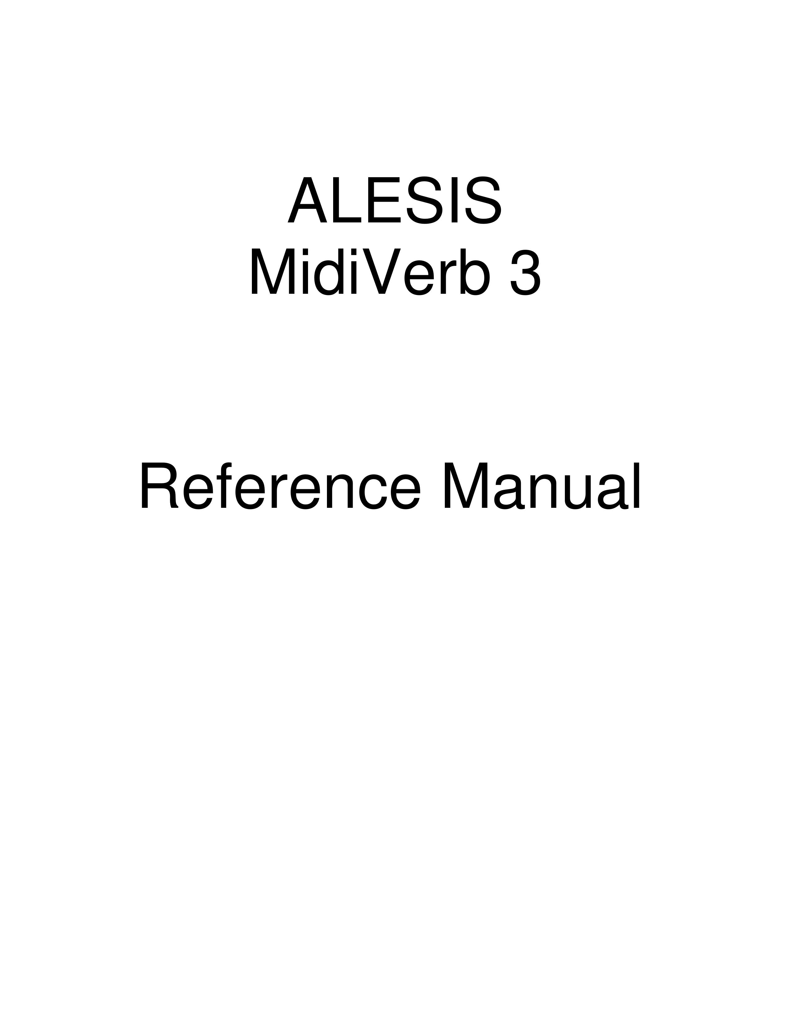 Alesis MIXING CONSOLES Musical Instrument User Manual