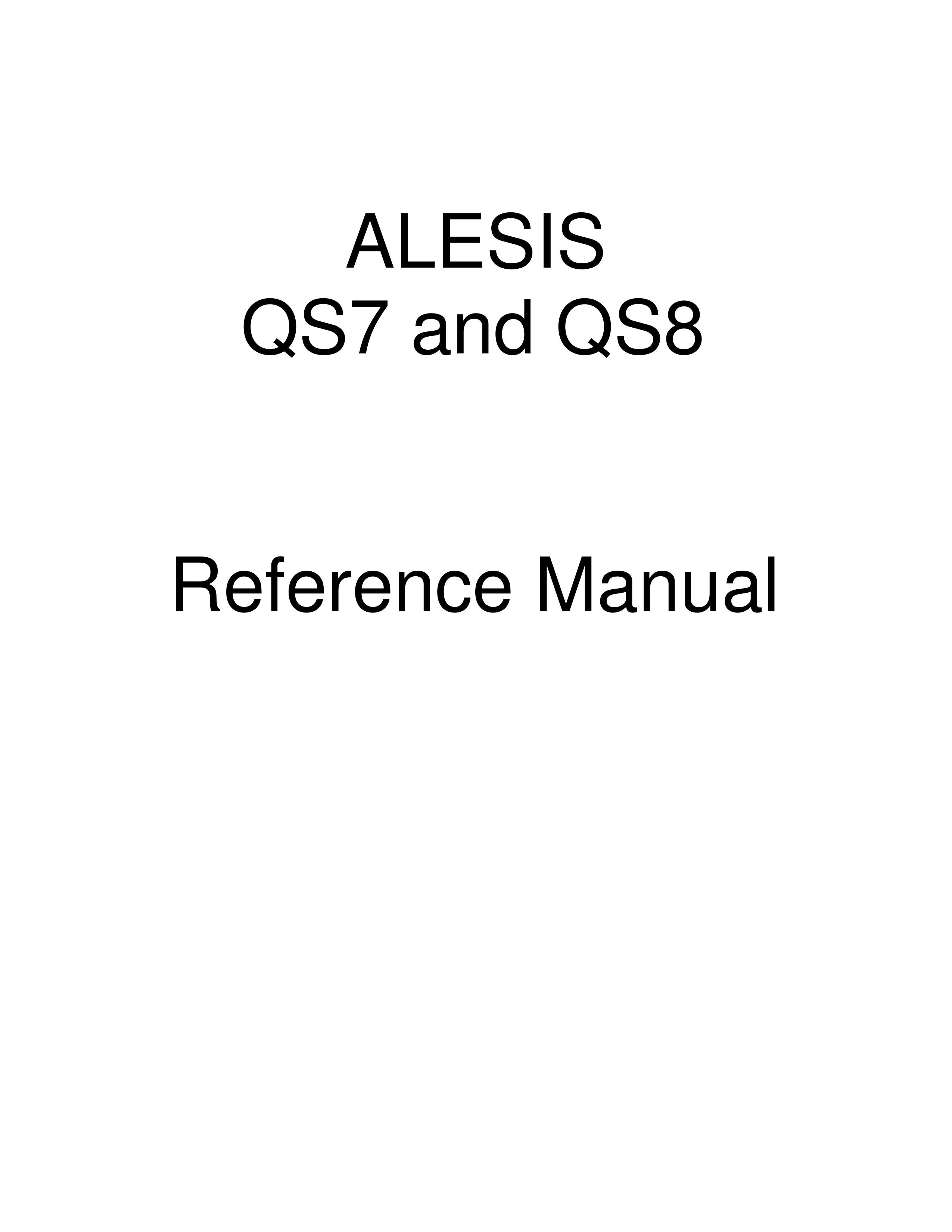 Alesis QS8 Musical Instrument User Manual