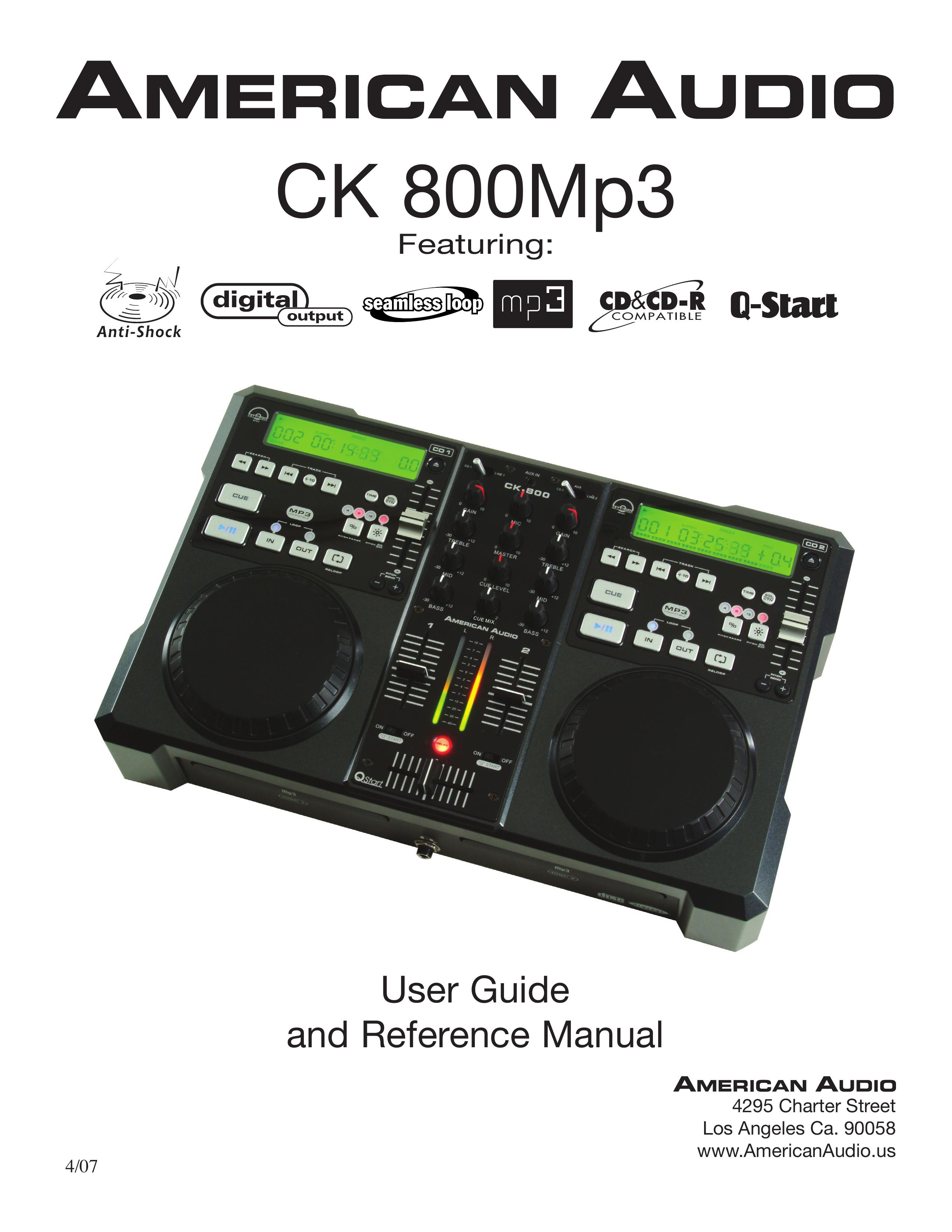 American Audio CK 800Mp3 Musical Instrument User Manual