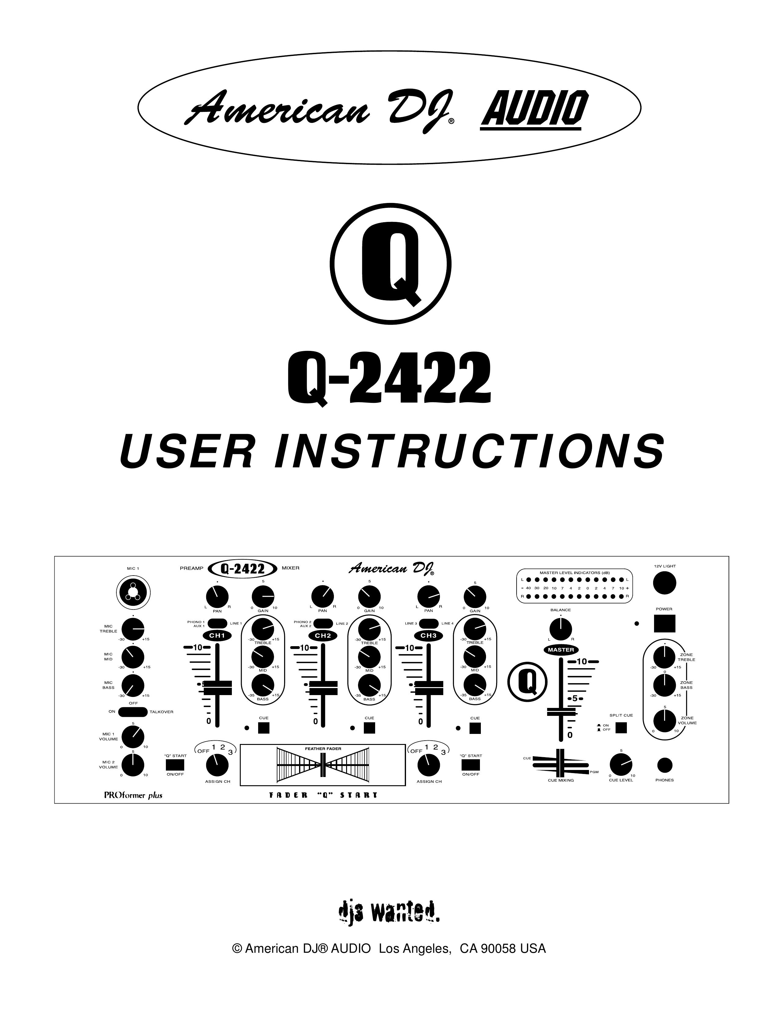 American Audio Q-2422 Musical Instrument User Manual