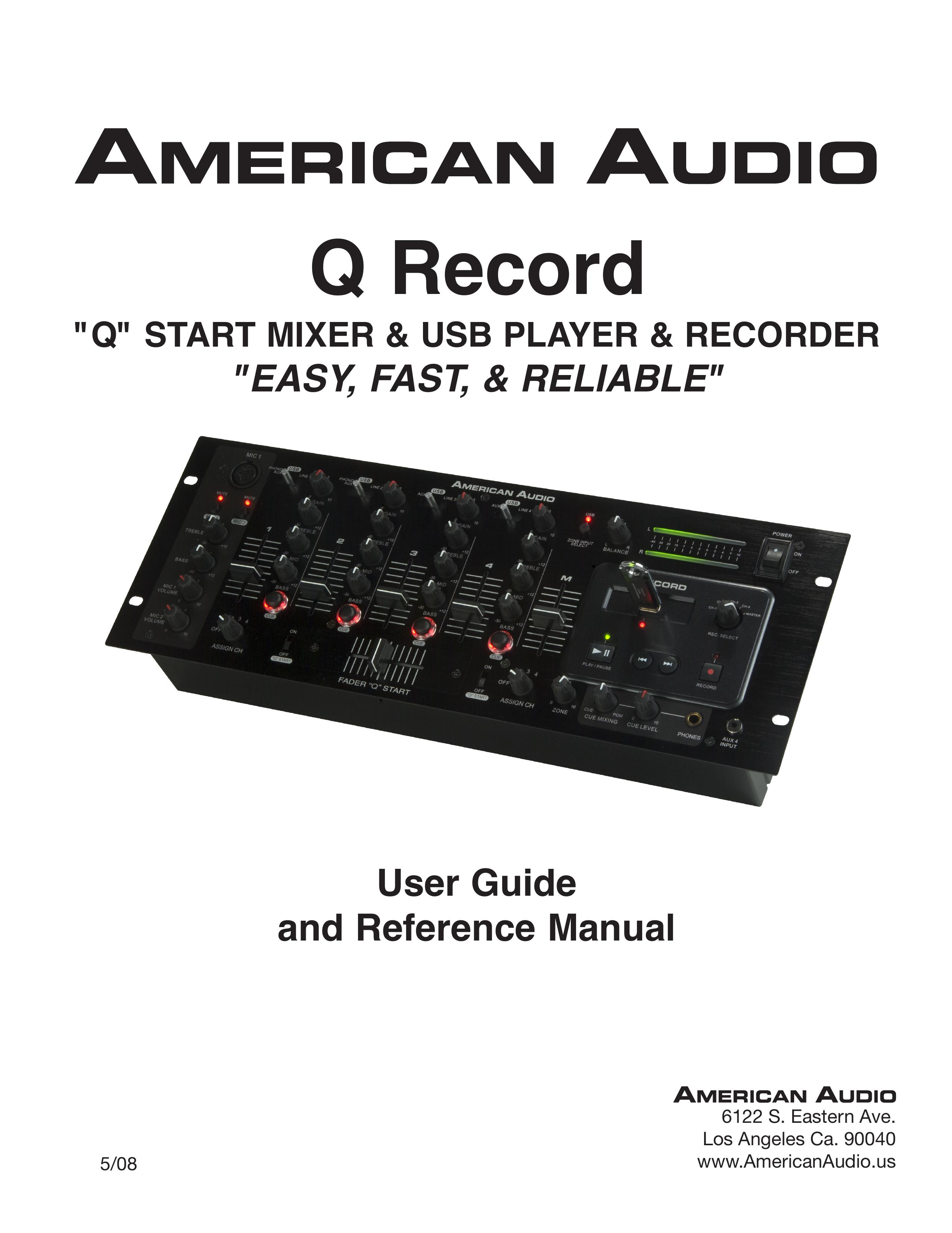 American Audio Q-Record Musical Instrument User Manual