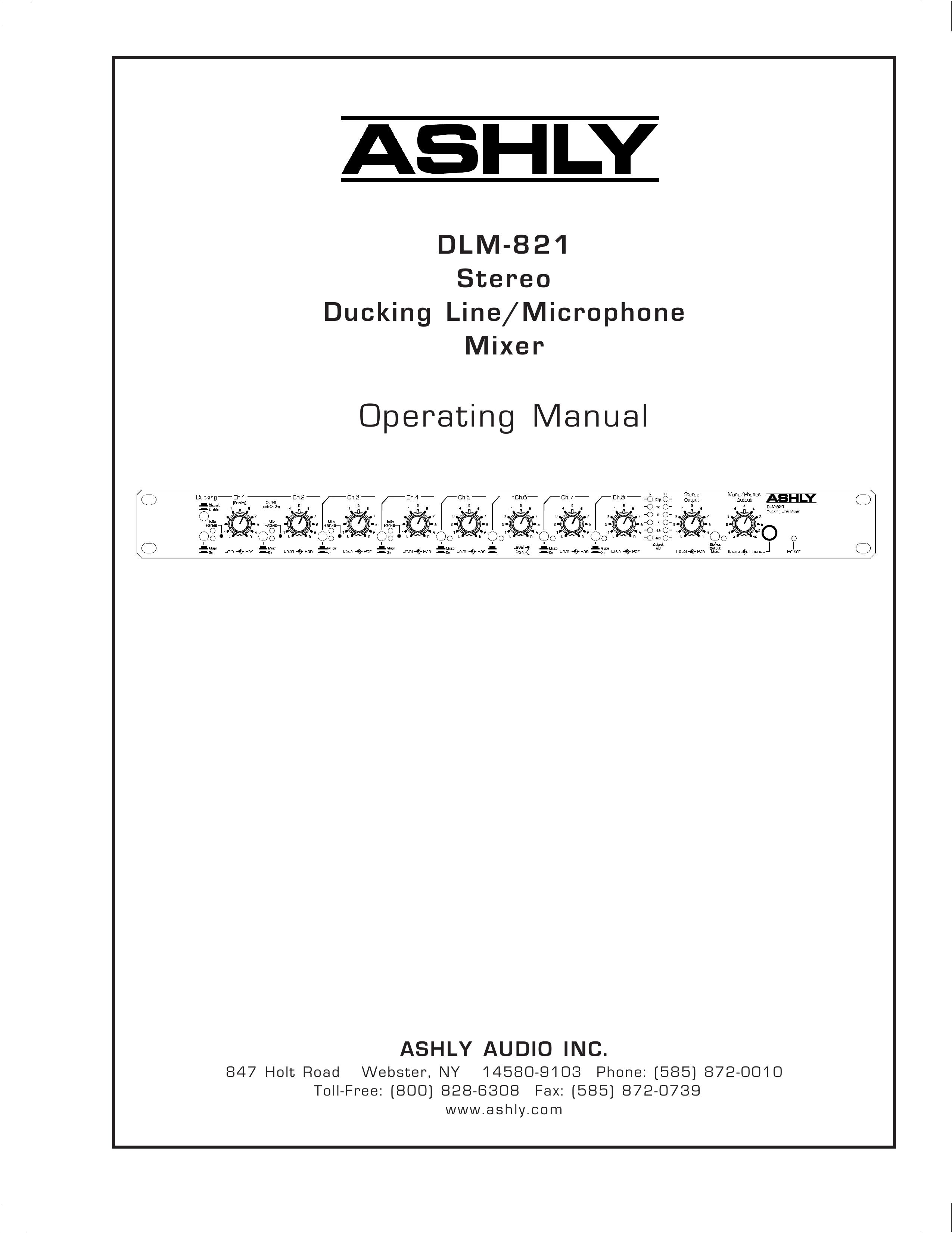 Ashly DLM-821 Musical Instrument User Manual