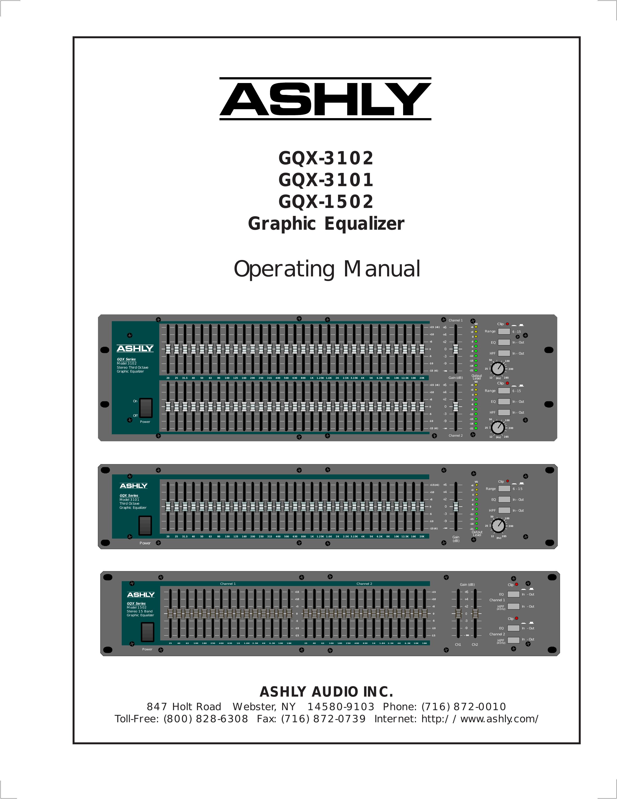 Ashly GQX-3101 Musical Instrument User Manual