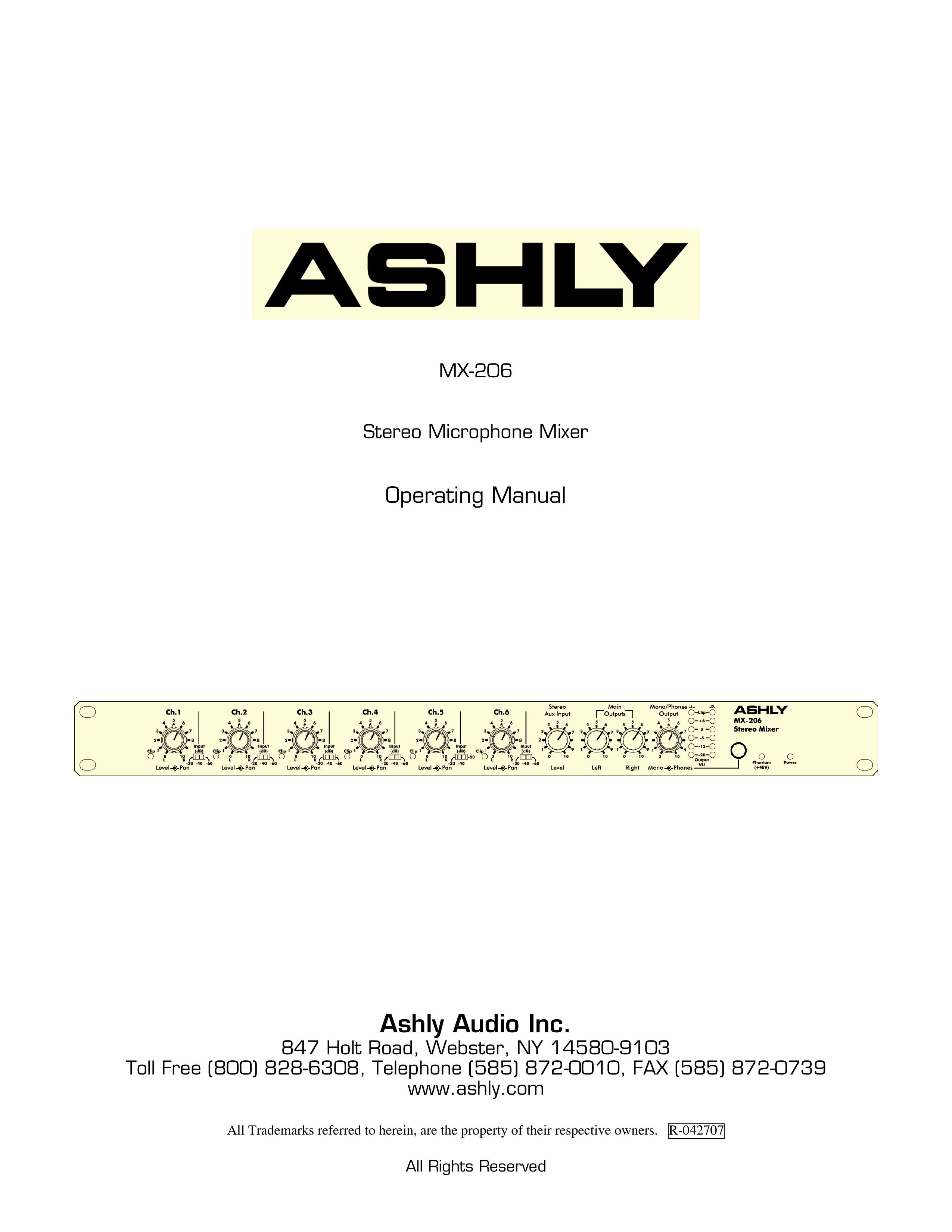 Ashly MX-206 Musical Instrument User Manual