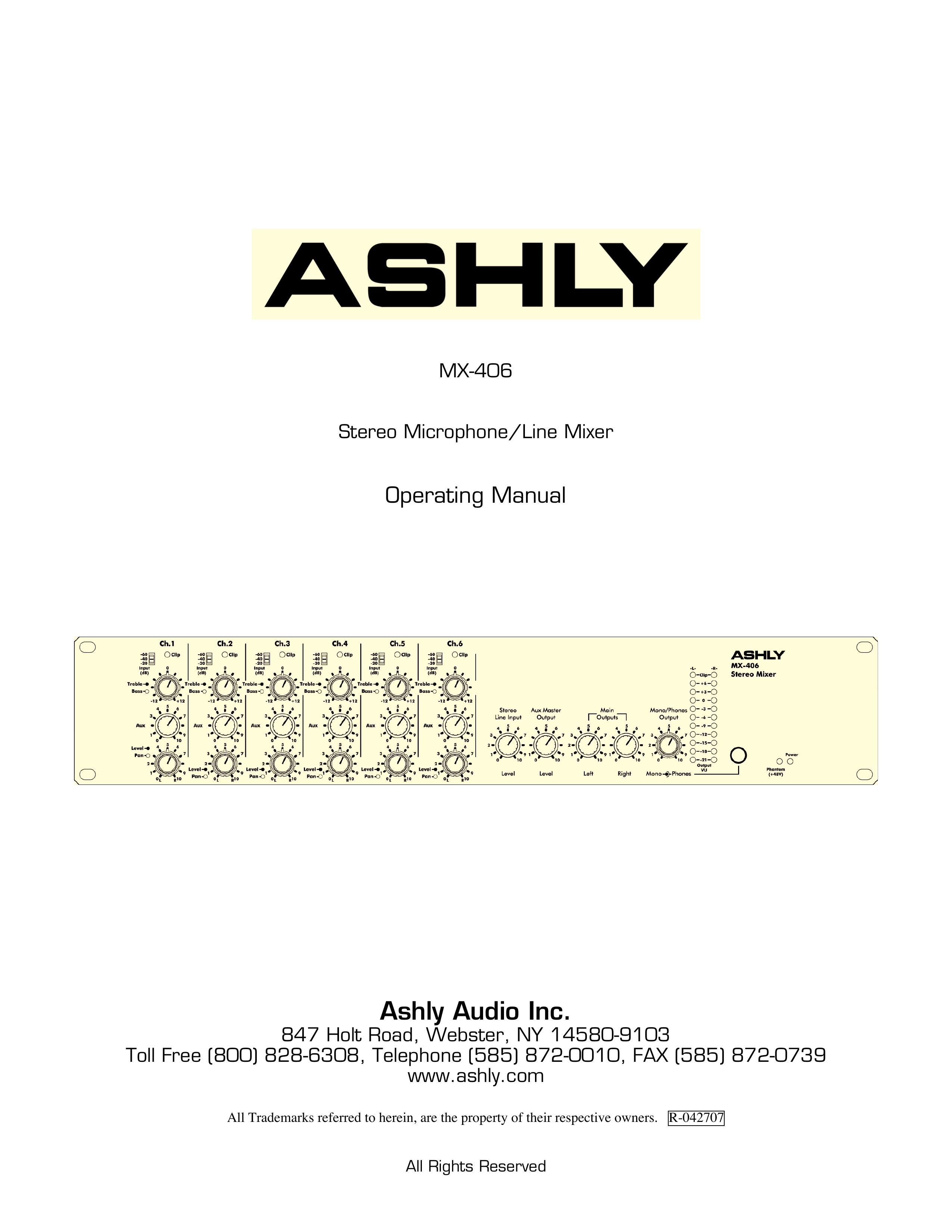Ashly MX-406 Musical Instrument User Manual