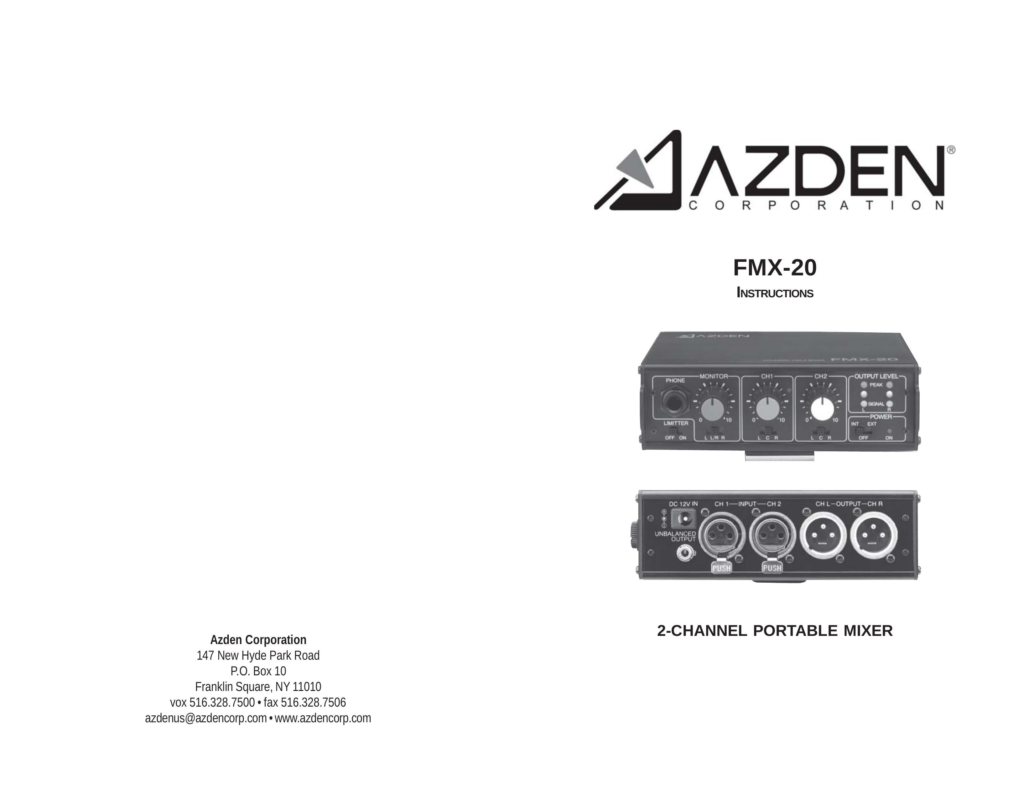 Azden FMX-20 Musical Instrument User Manual