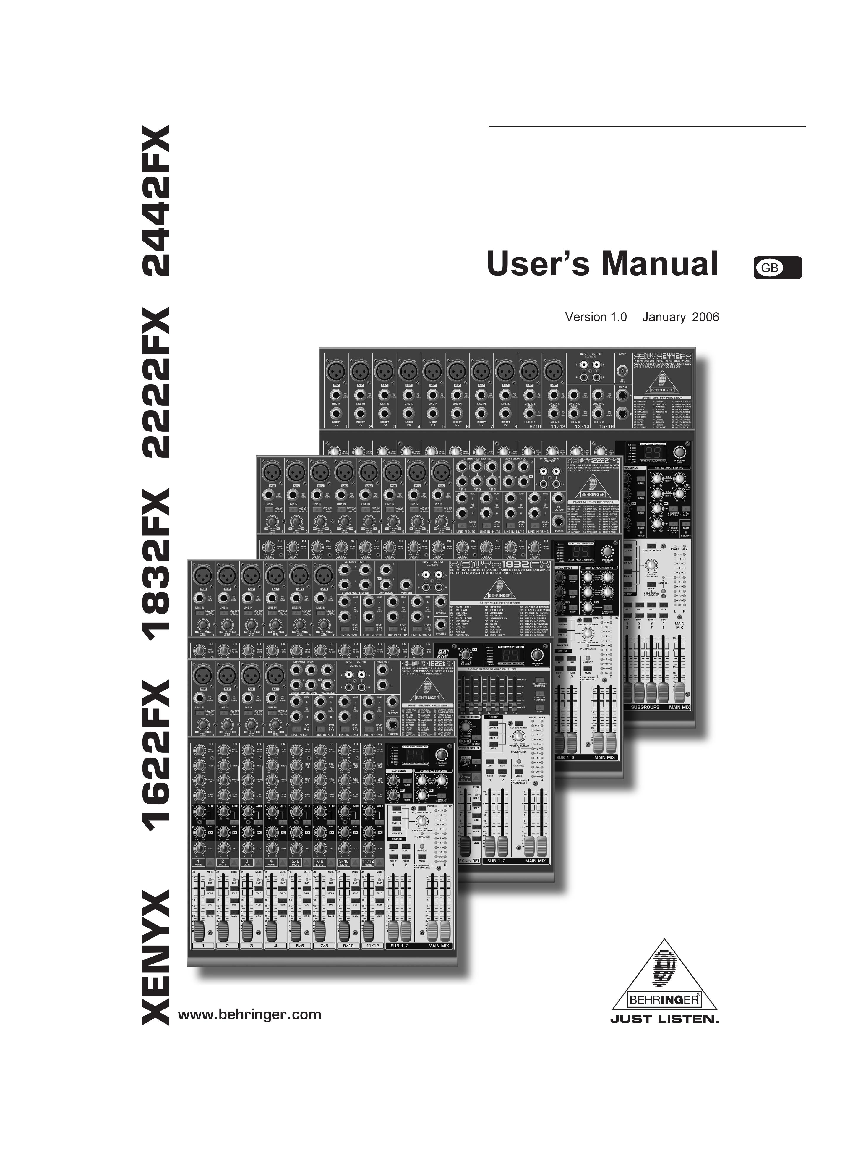 Behringer 02222FX Musical Instrument User Manual