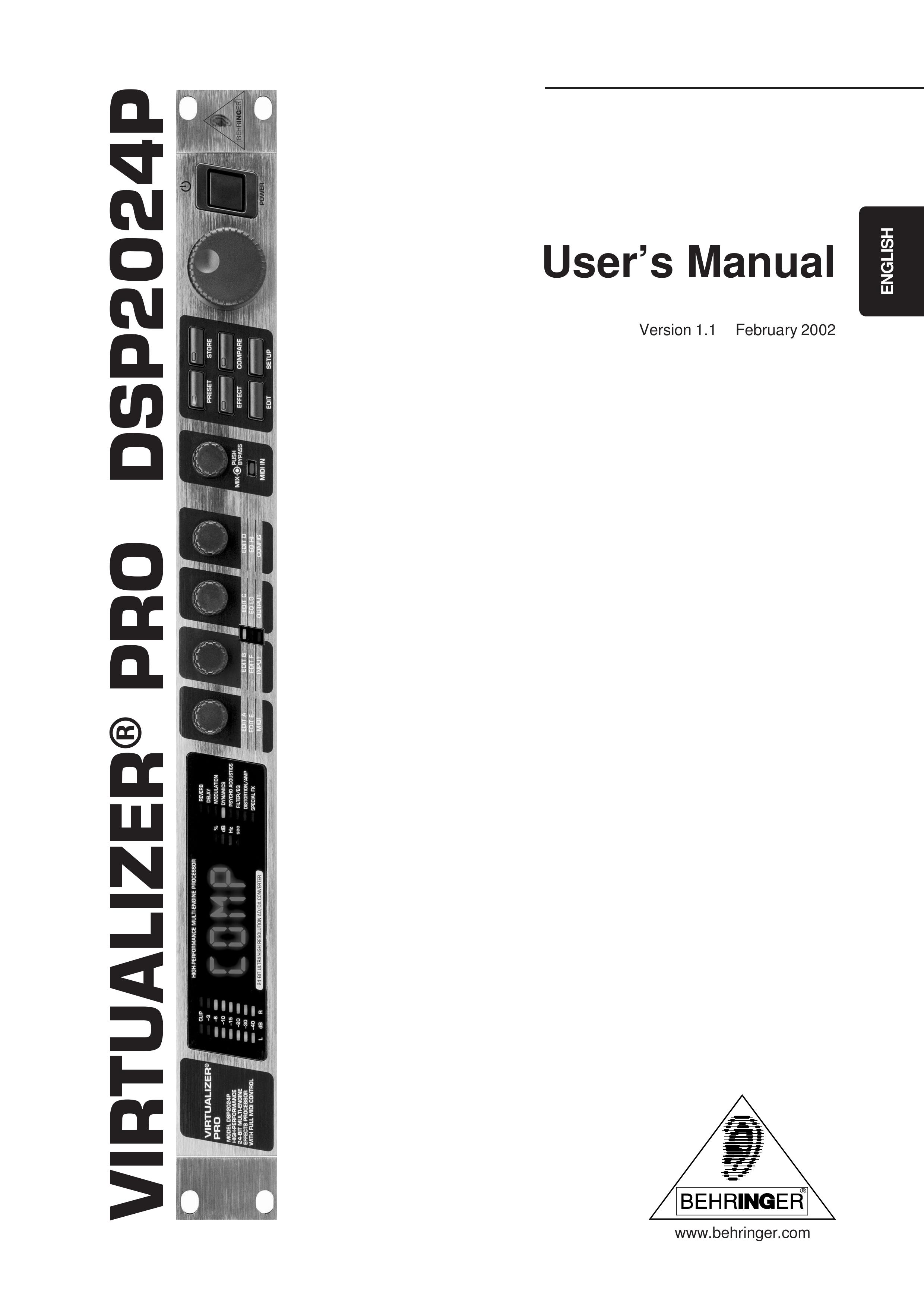 Behringer DSP2024P Musical Instrument User Manual
