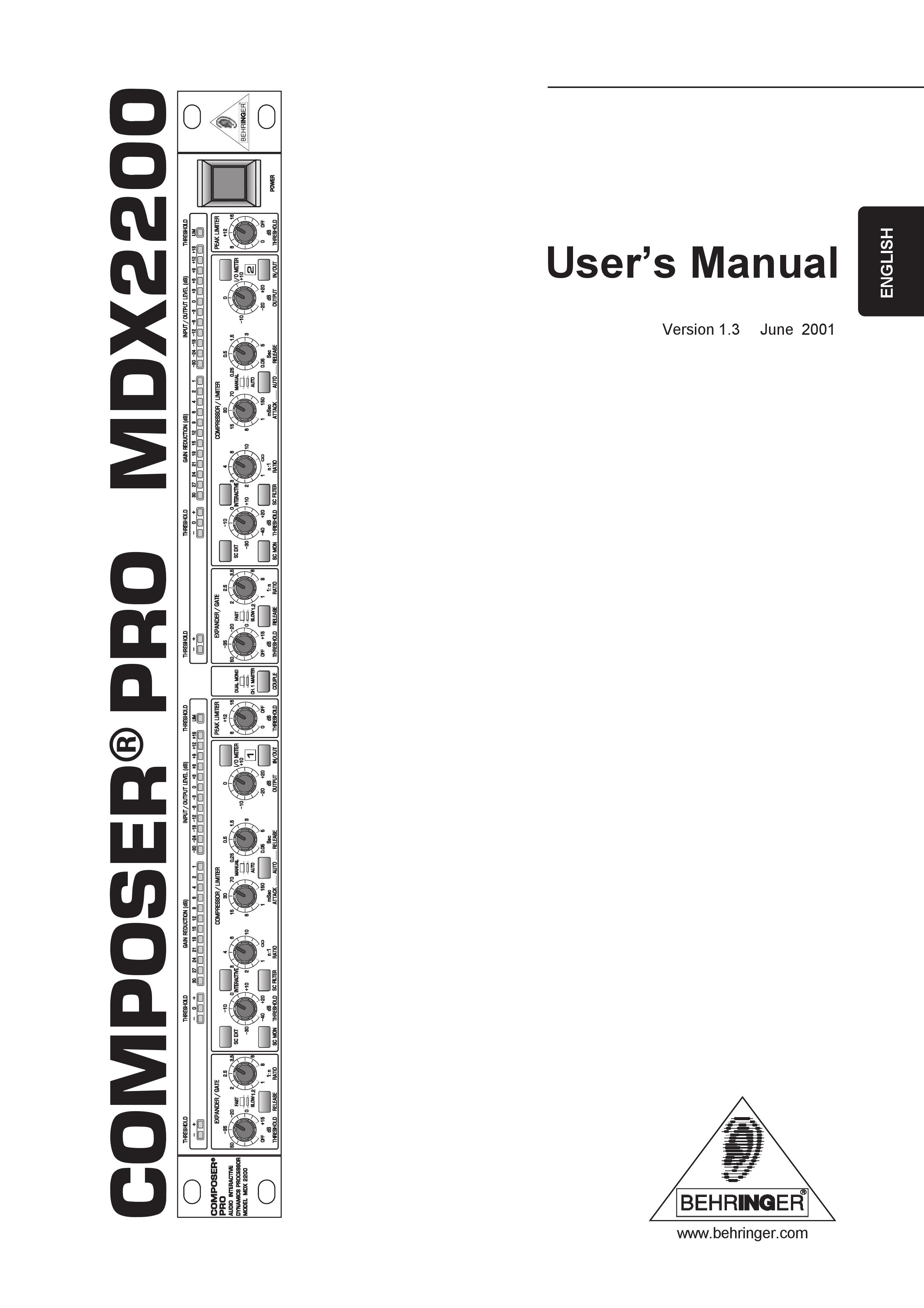 Behringer MDX2200 Musical Instrument User Manual