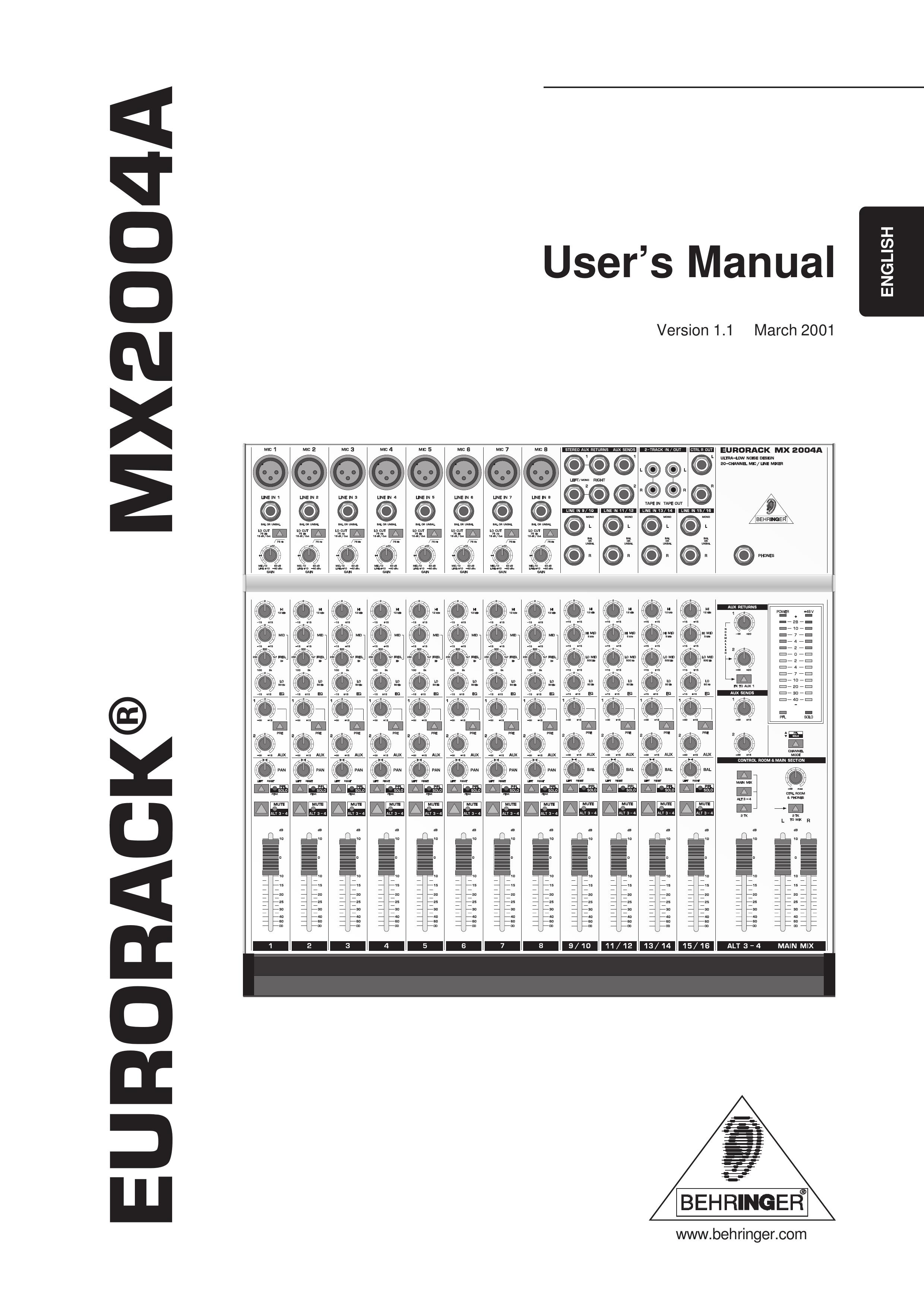 Behringer MX2004A Musical Instrument User Manual