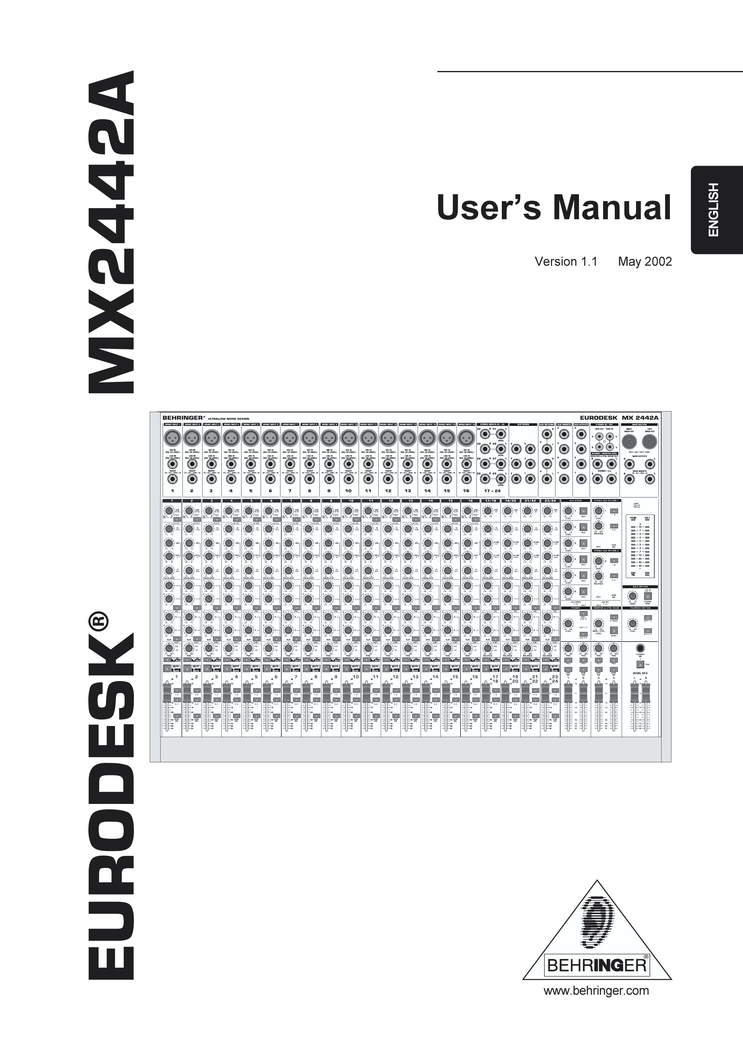 Behringer MX2442A Musical Instrument User Manual