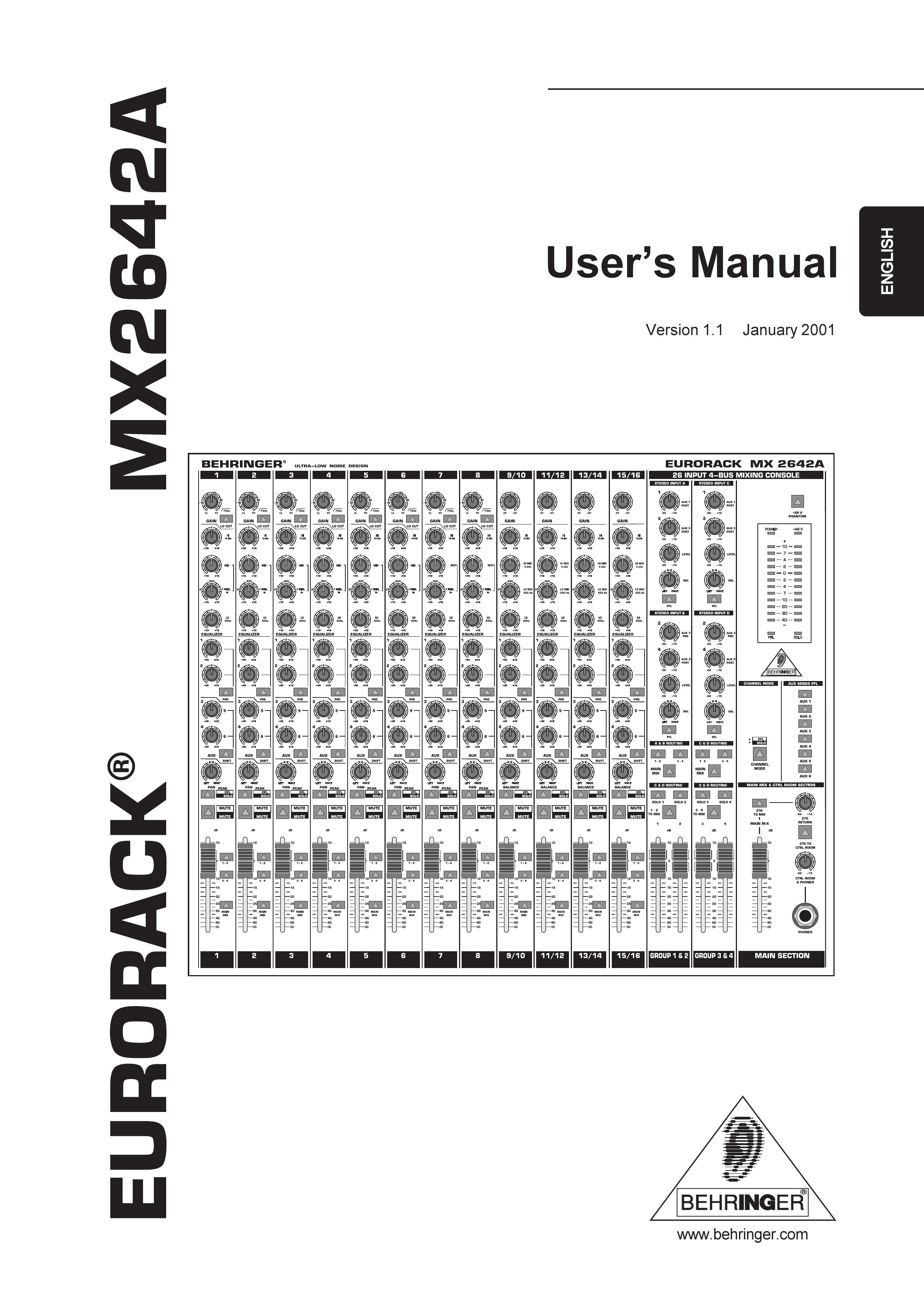 Behringer MX2642A Musical Instrument User Manual
