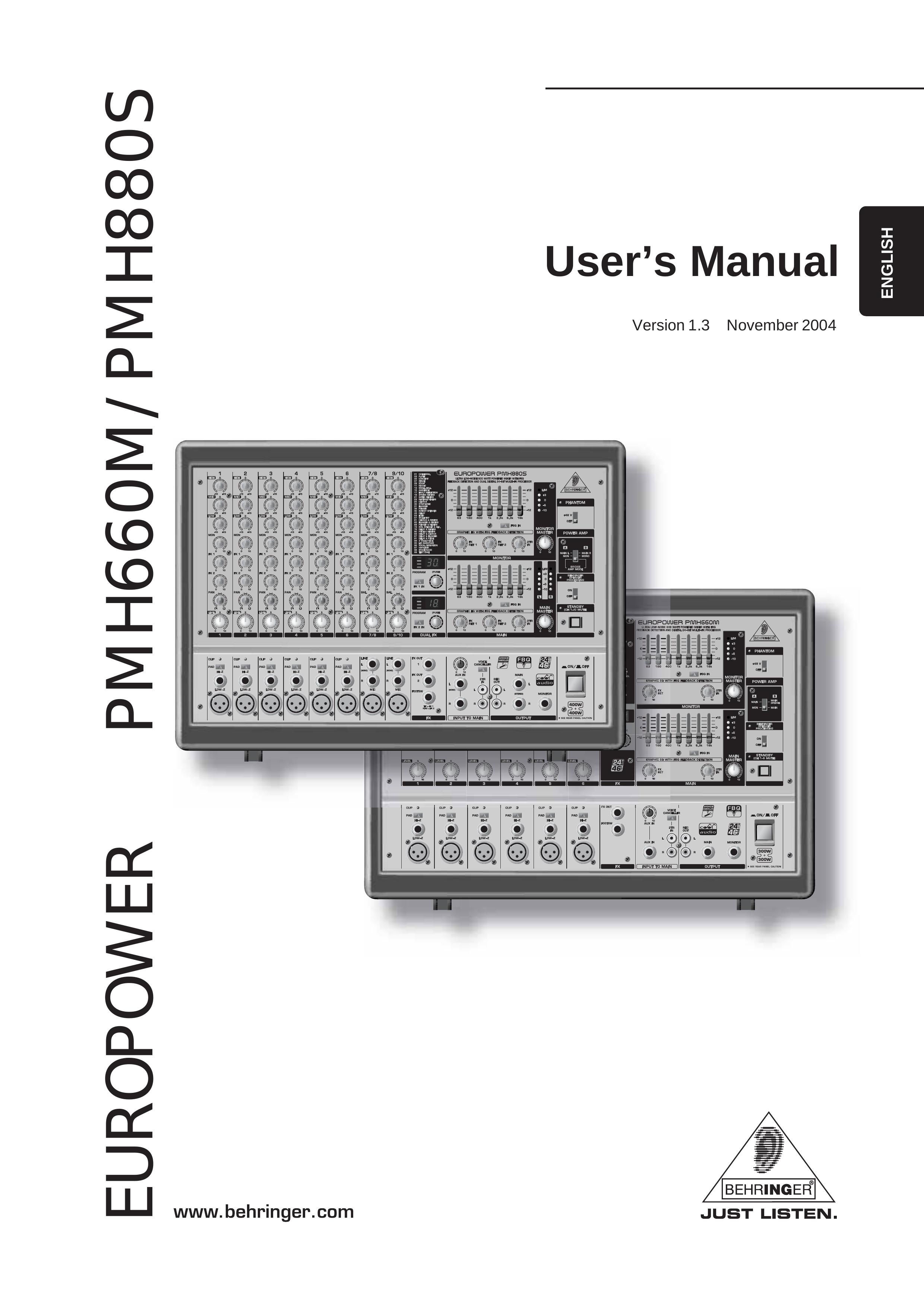 Behringer PMH660M/PMH880S Musical Instrument User Manual