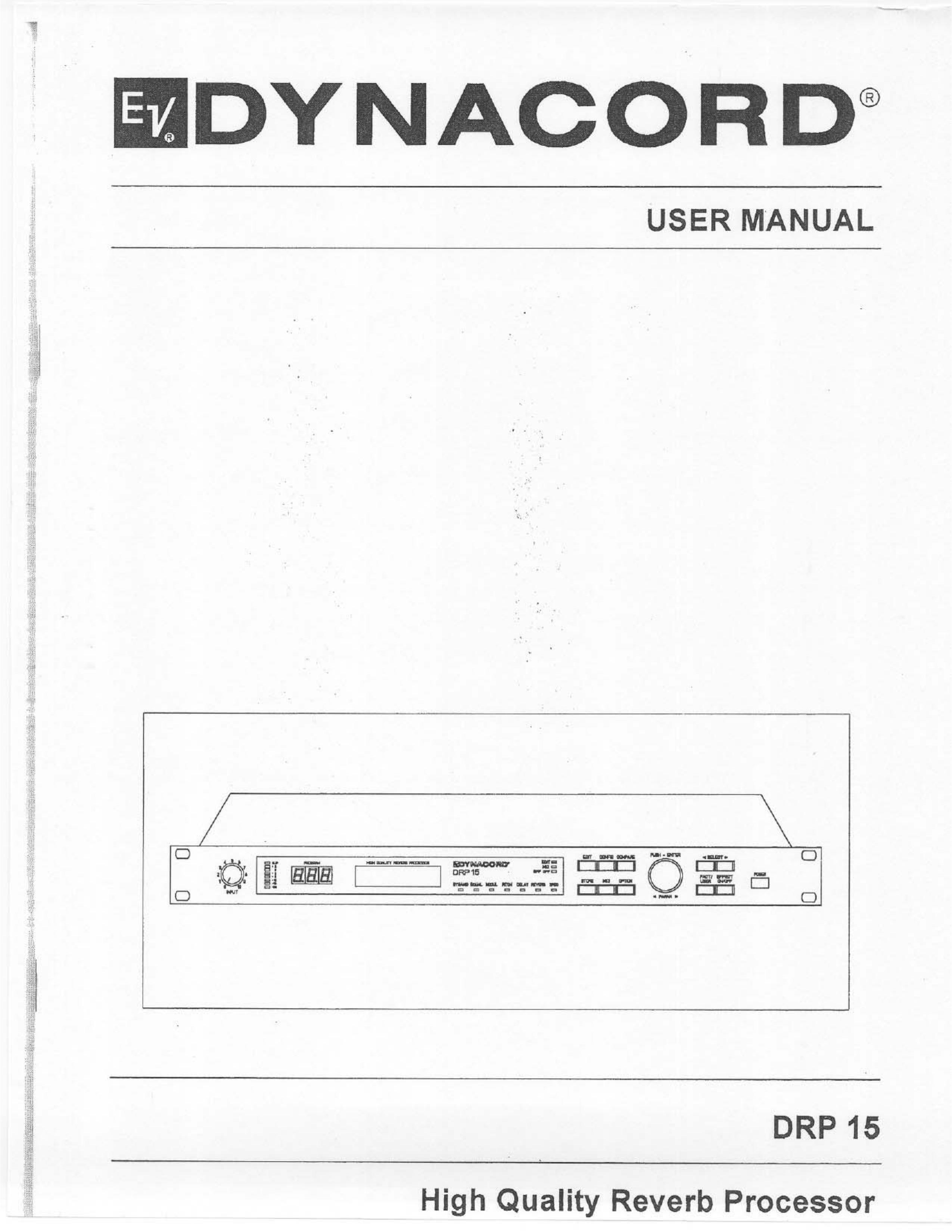 Electro-Voice DRP 15 Musical Instrument User Manual