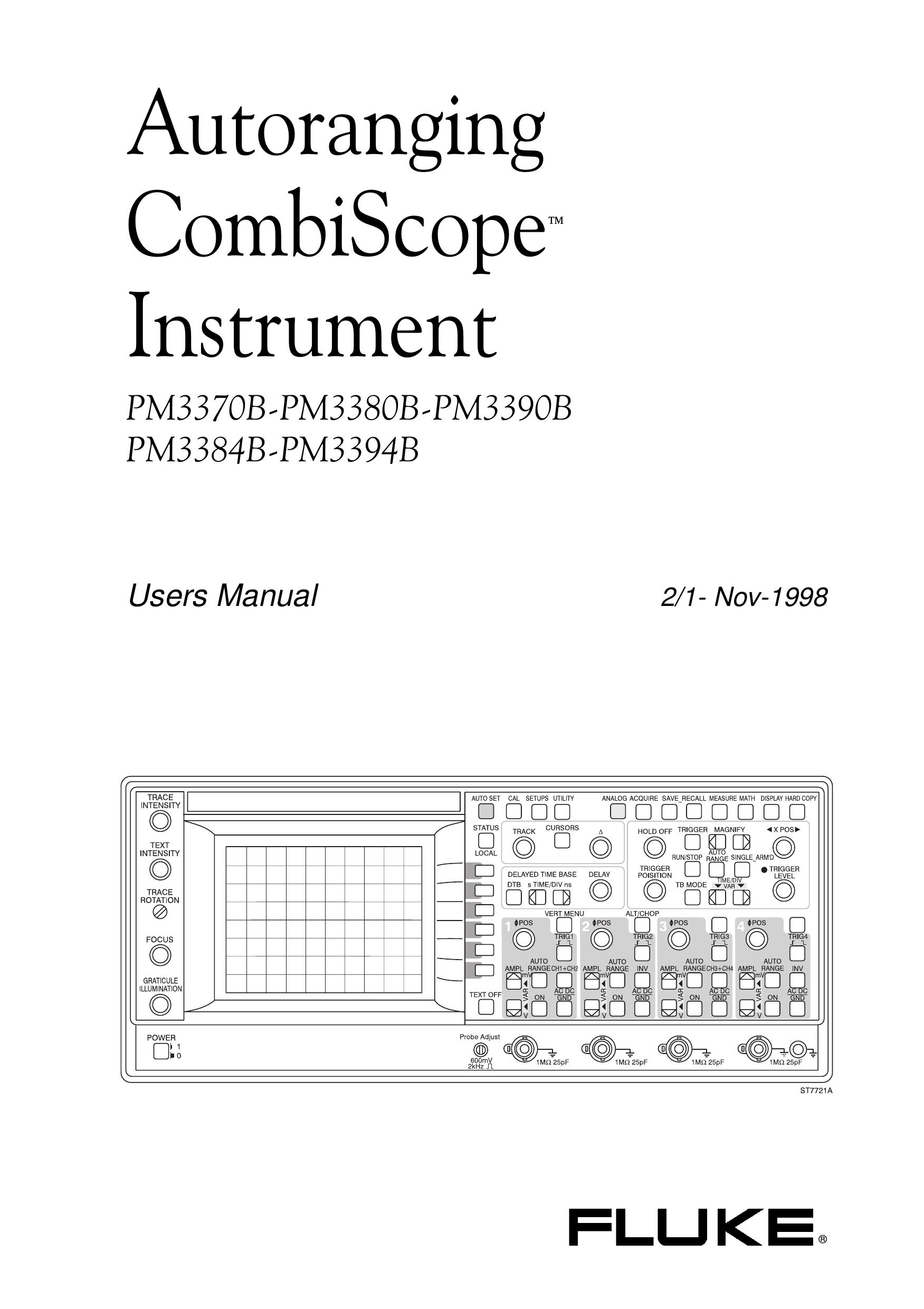 Fluke PM3370B Musical Instrument User Manual