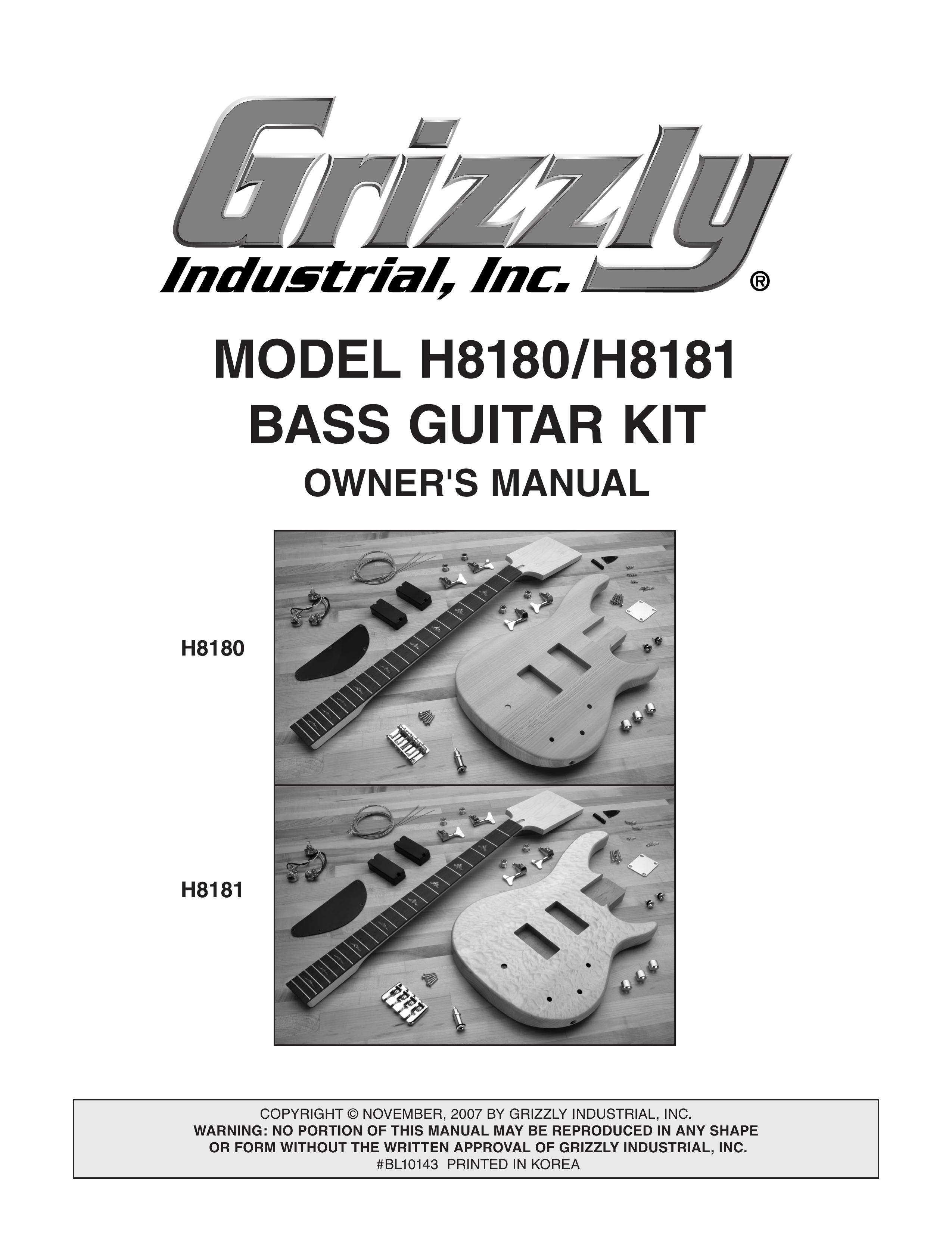 Grizzly H8181 Musical Instrument User Manual