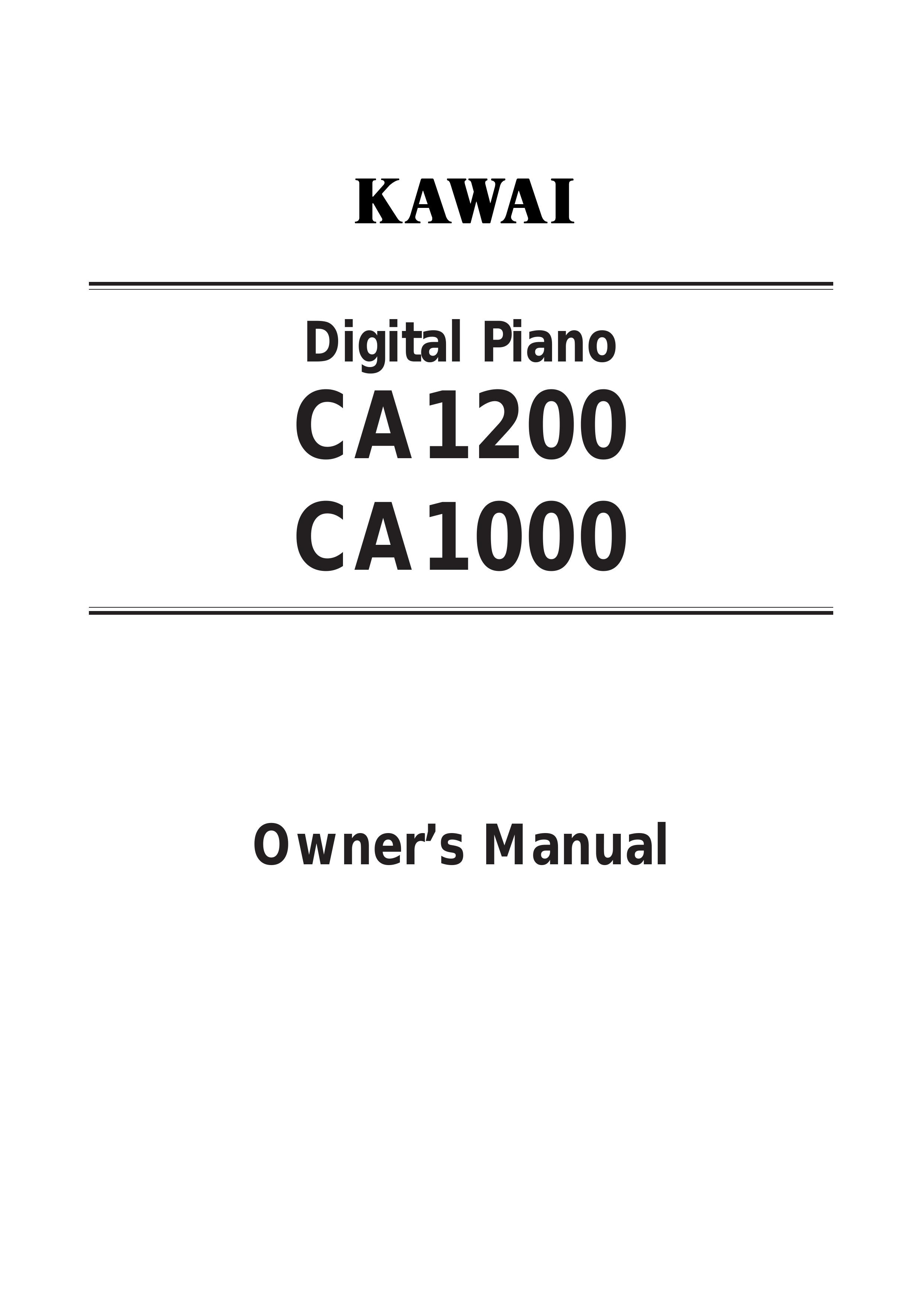 Kawai CA1200 Musical Instrument User Manual