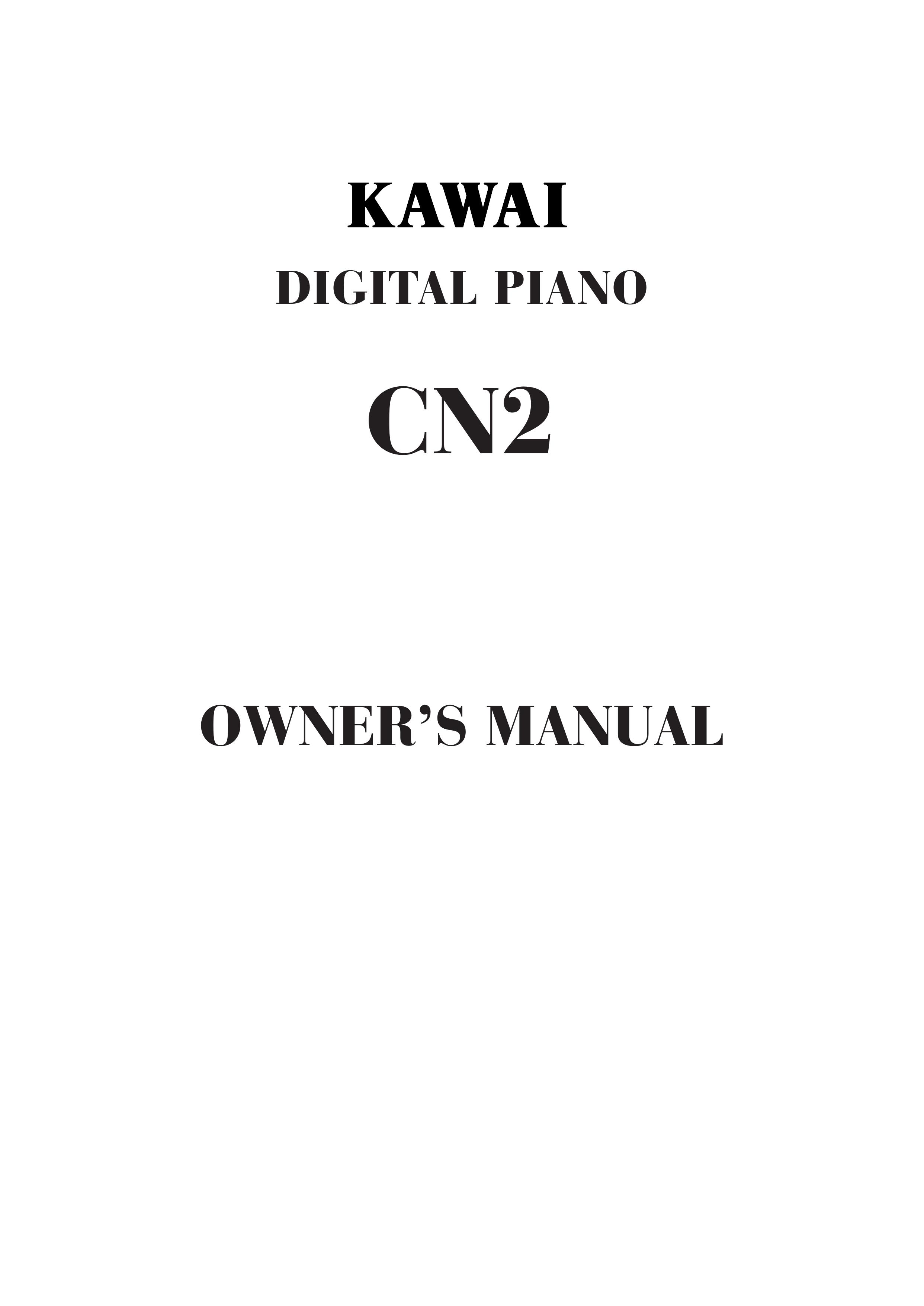 Kawai CN2 Musical Instrument User Manual