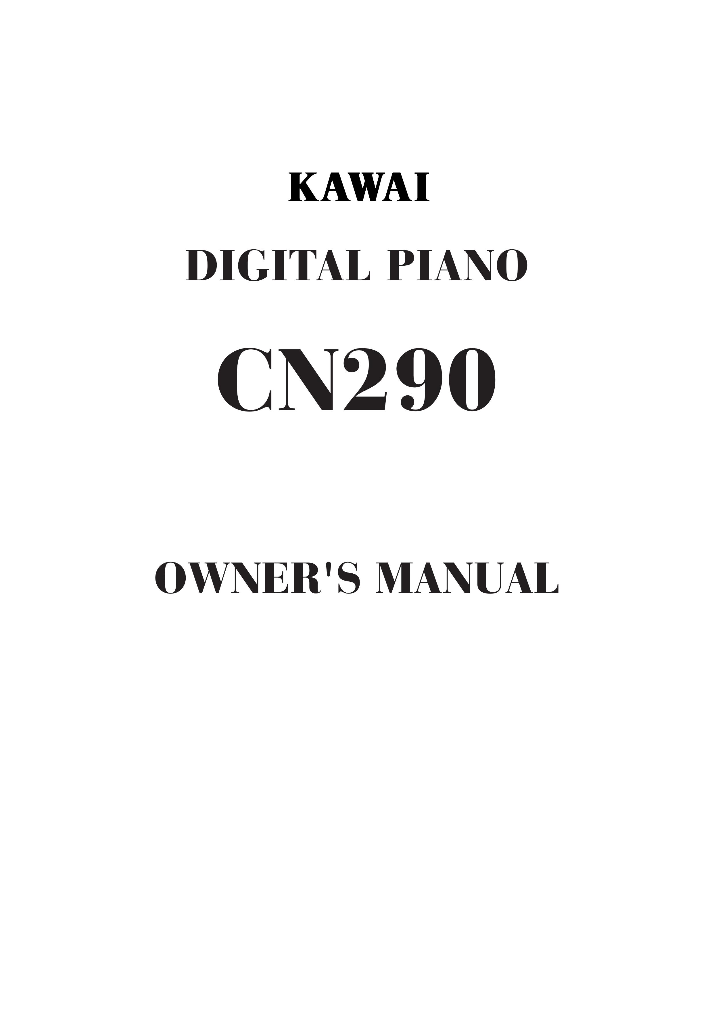 Kawai CN290 Musical Instrument User Manual