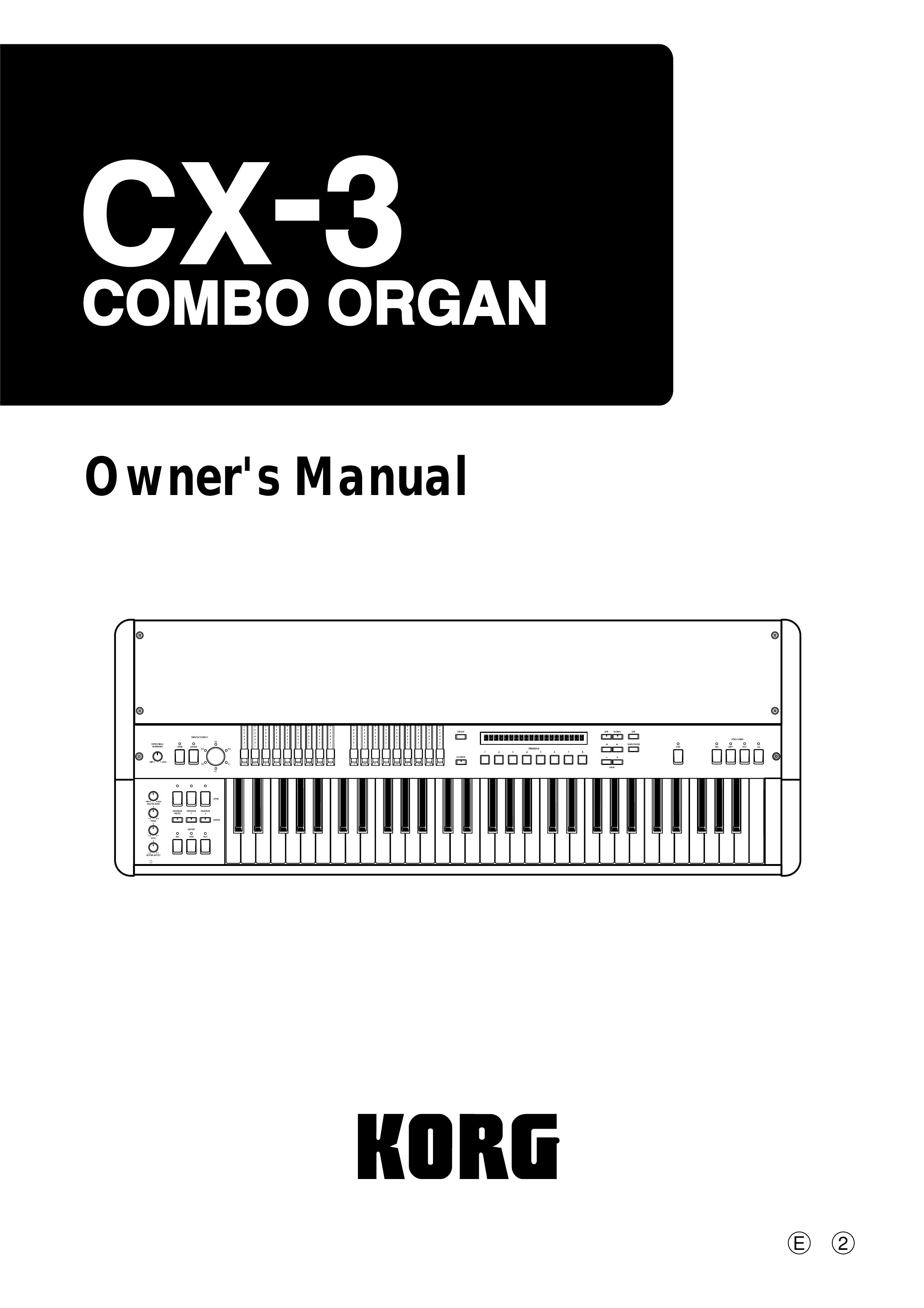 Korg CX-3 Musical Instrument User Manual