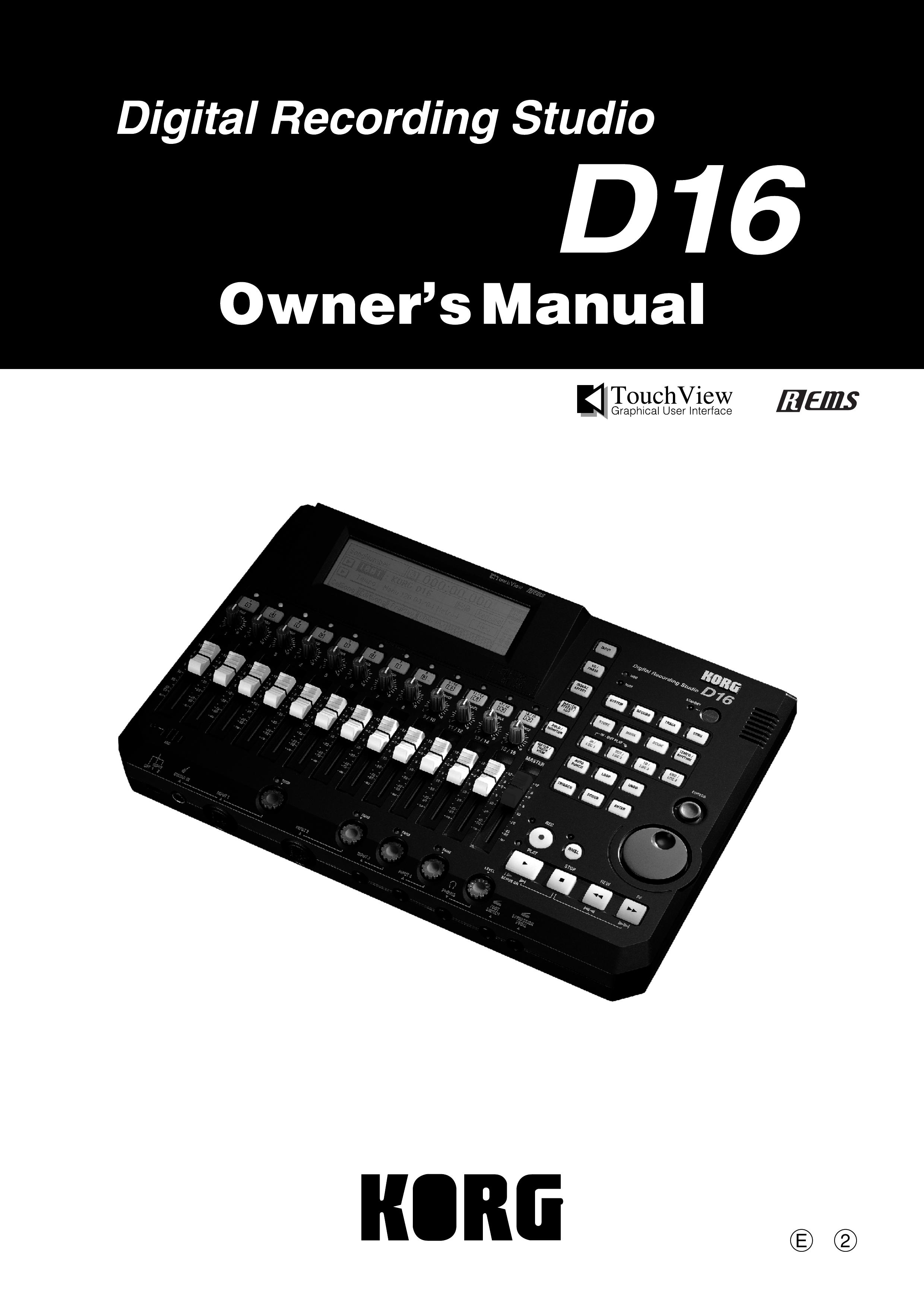 Korg D16 Musical Instrument User Manual