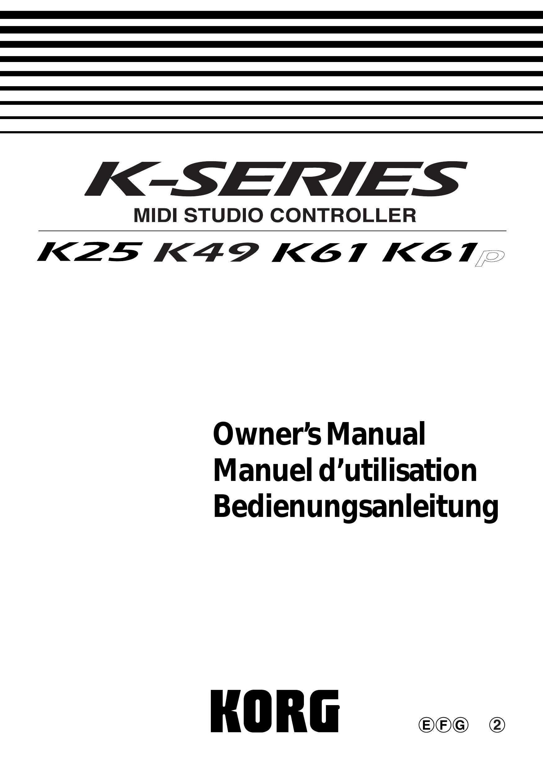 Korg K25 Musical Instrument User Manual