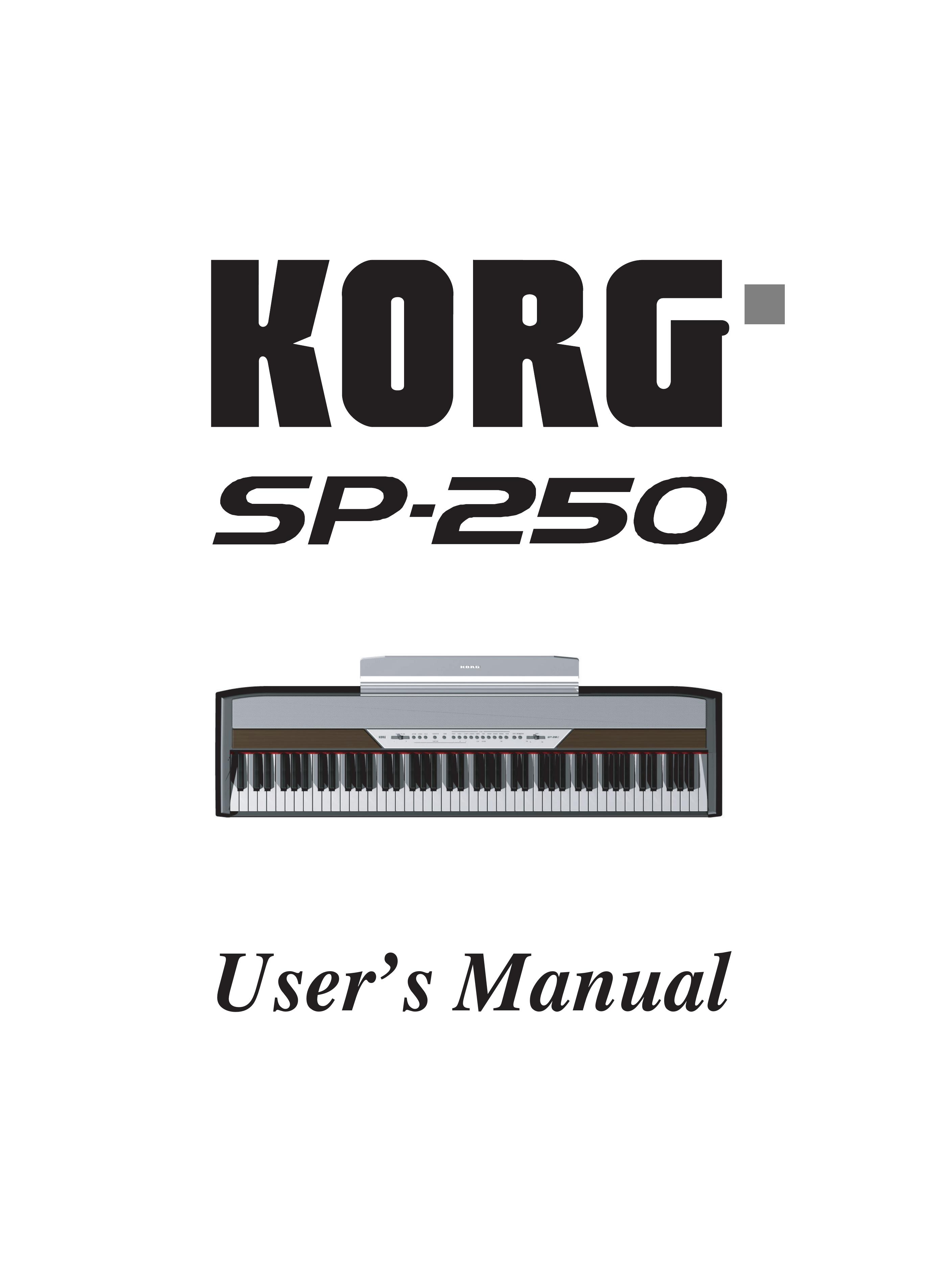 Korg SP 250 Musical Instrument User Manual