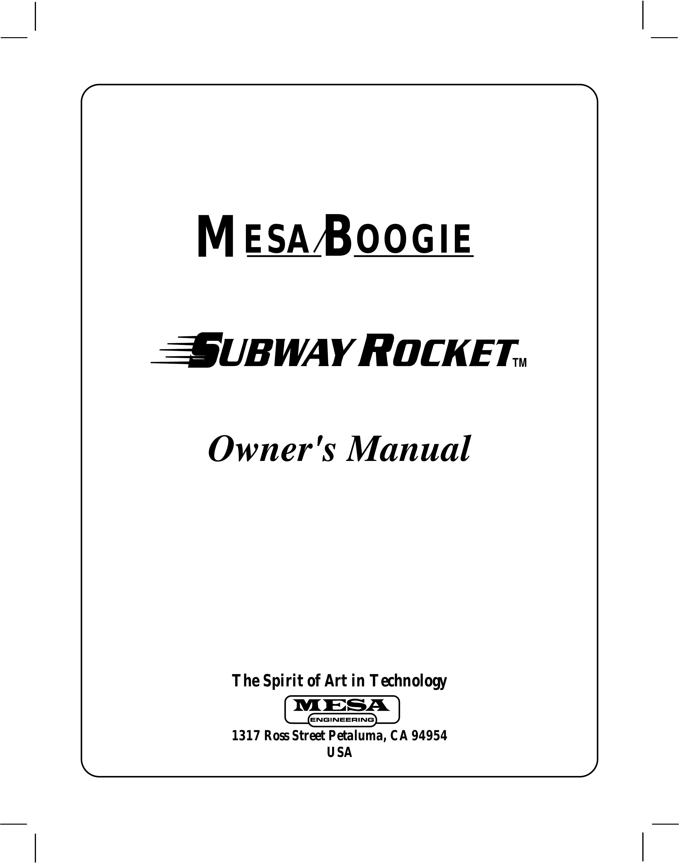 Mesa/Boogie OOGIEBMESA Musical Instrument User Manual
