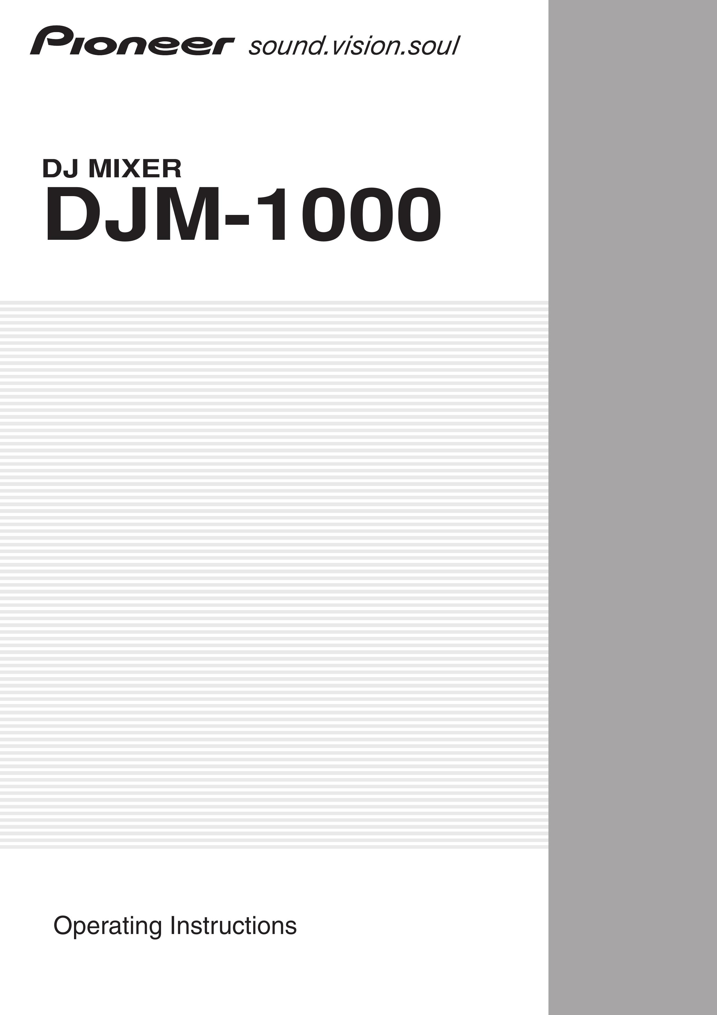Pioneer DJM-1000 Musical Instrument User Manual