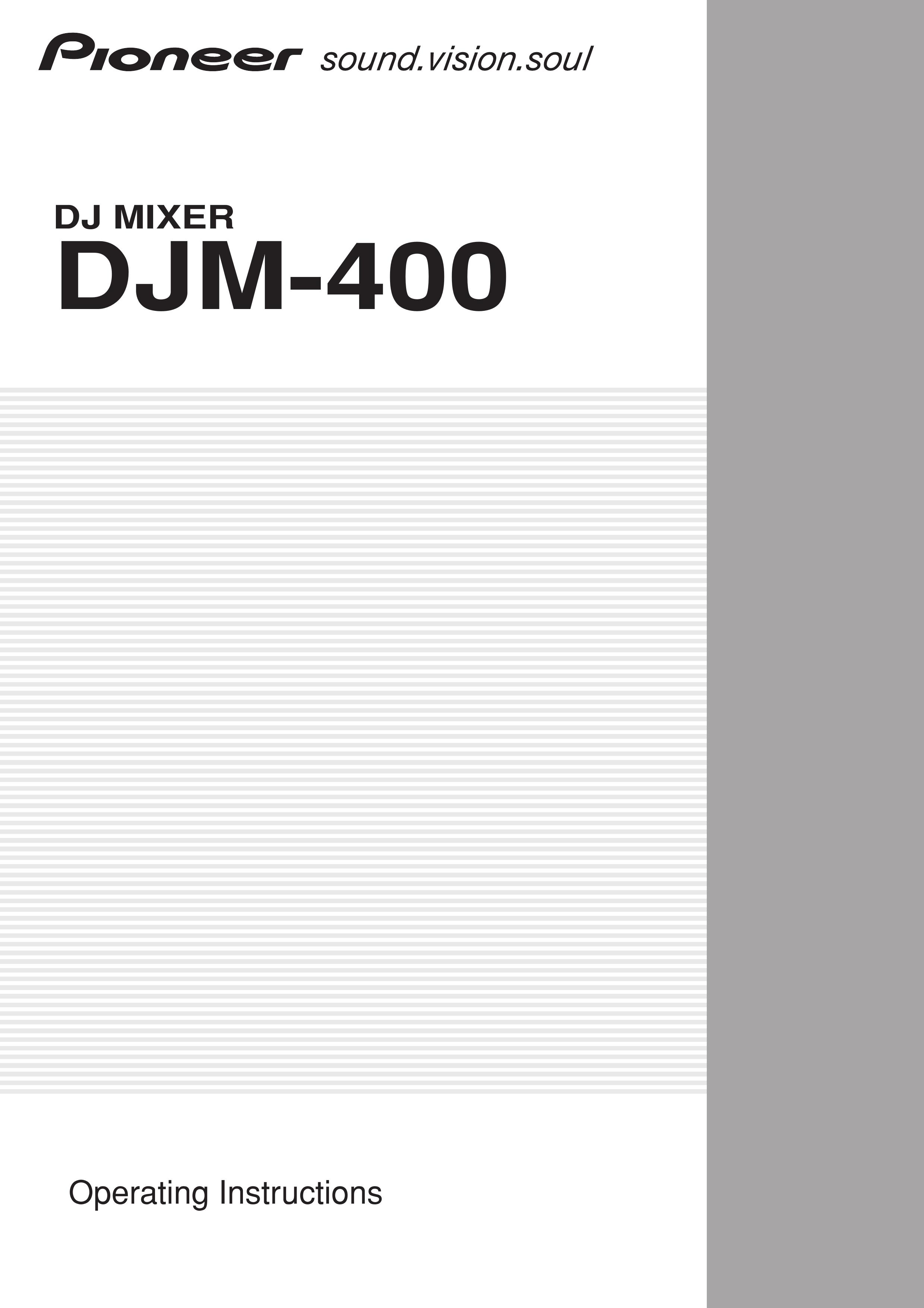Pioneer DJM-400 Musical Instrument User Manual